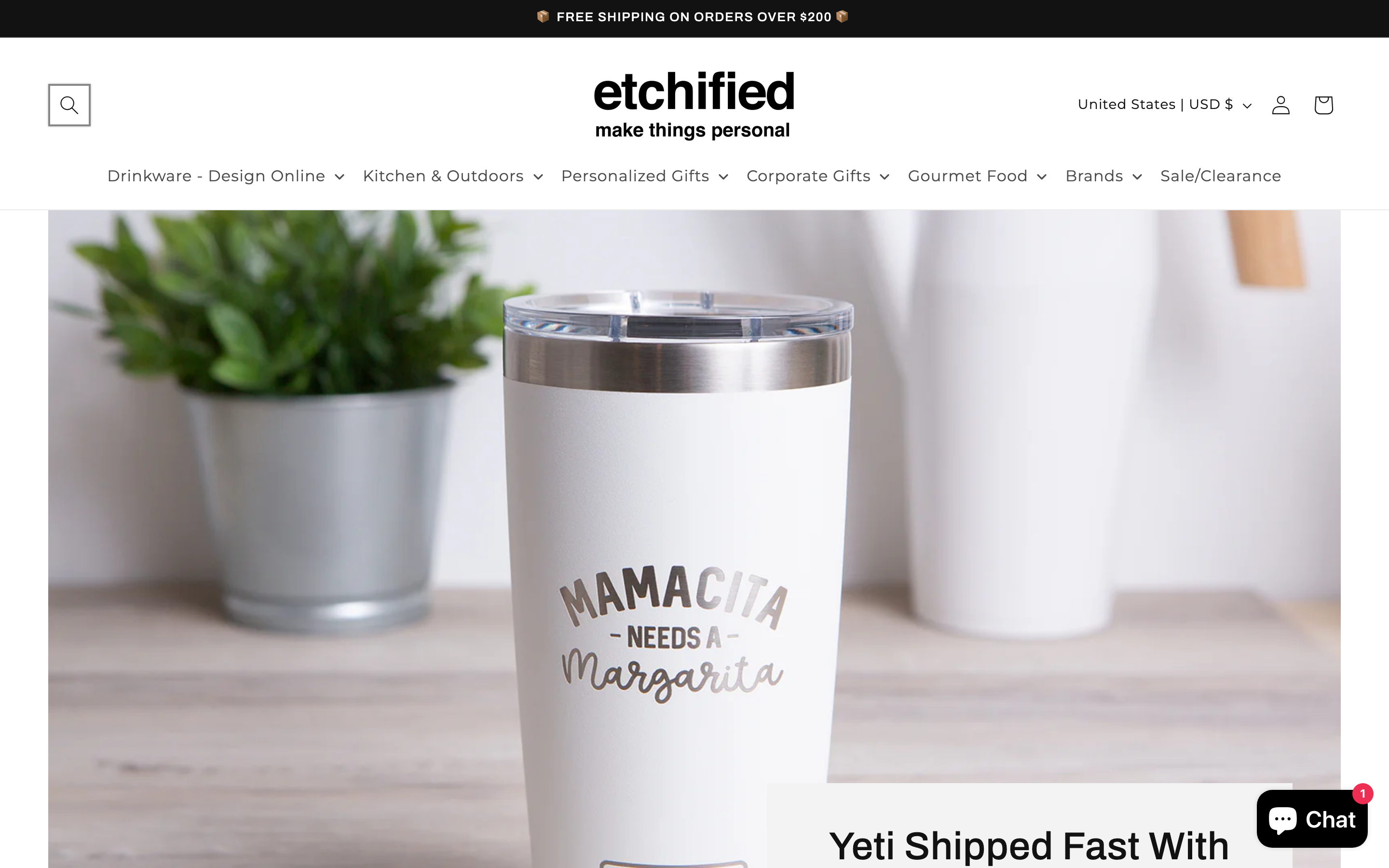 Etchified Shopify store homepage screenshot