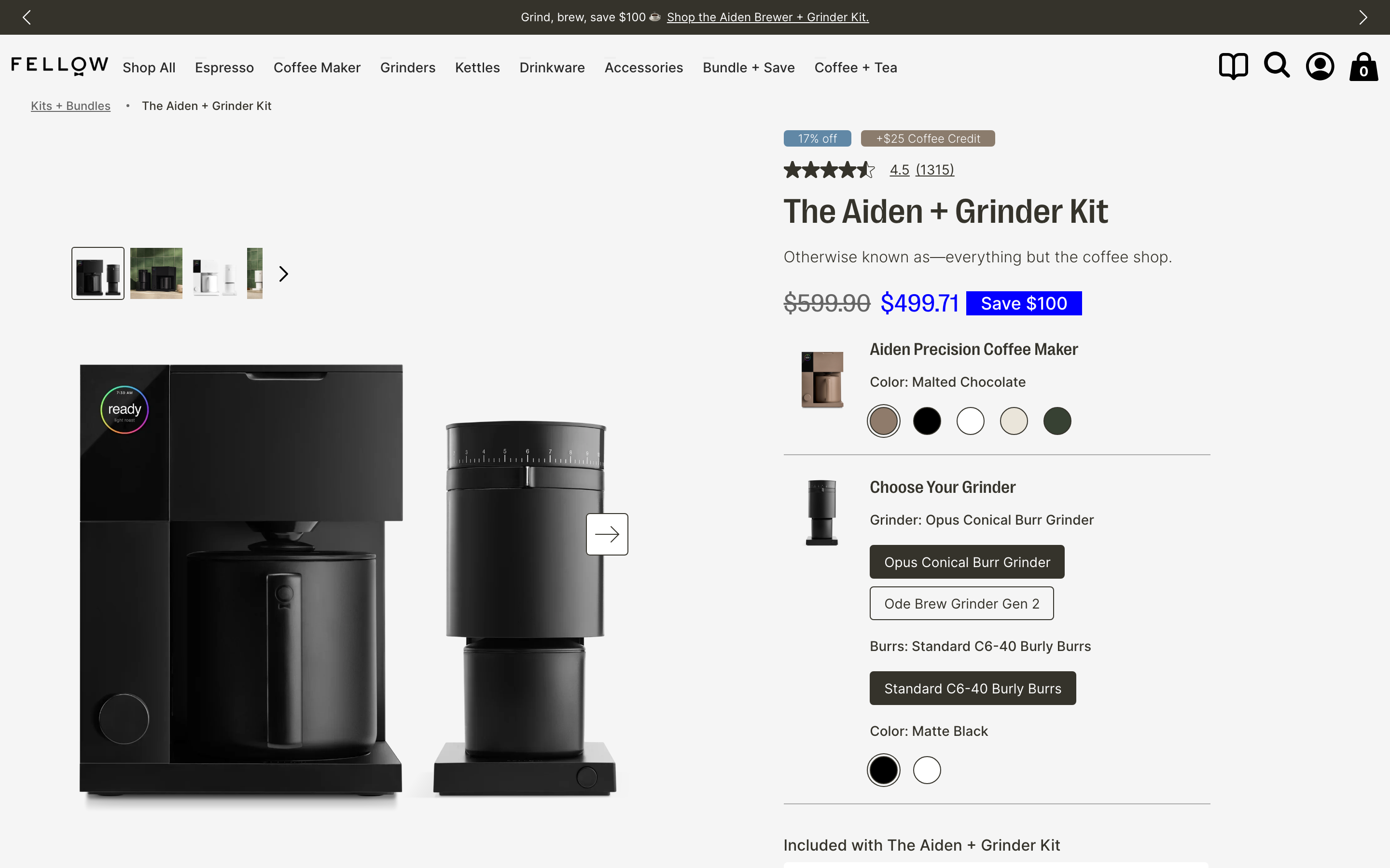 Fellow Shopify store product page screenshot