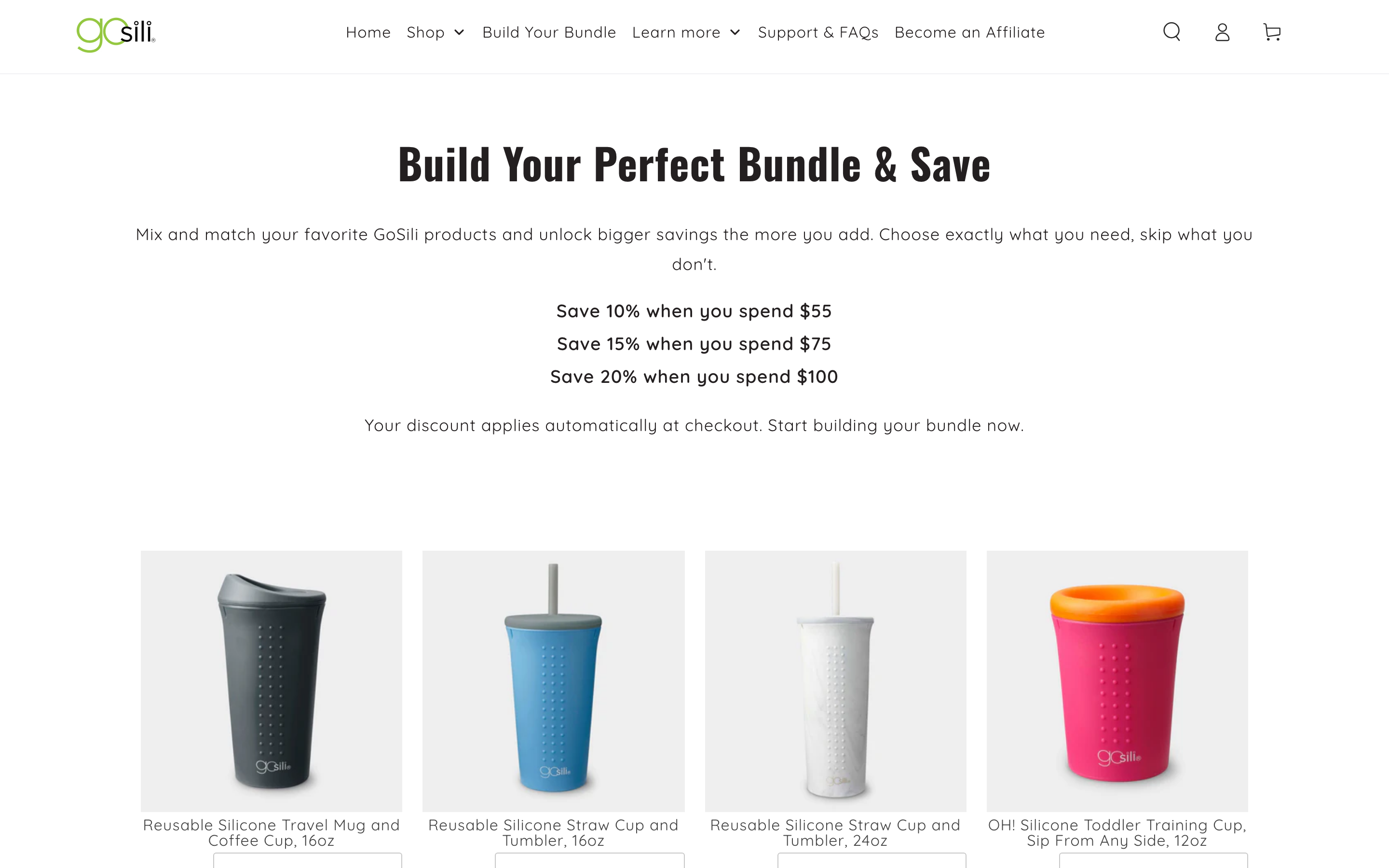 GoSili Shopify store product page screenshot