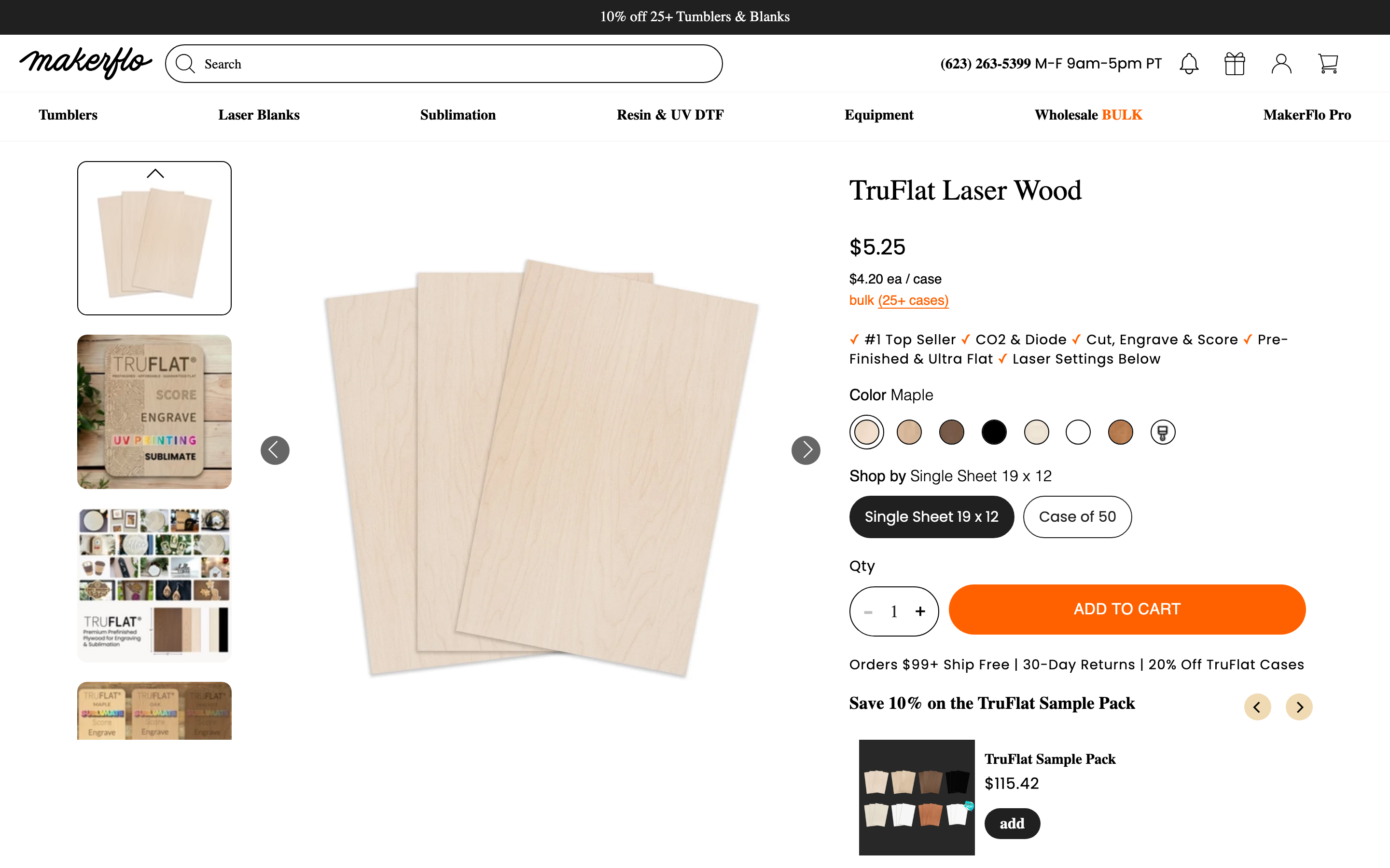 Makerflo Shopify store product page screenshot
