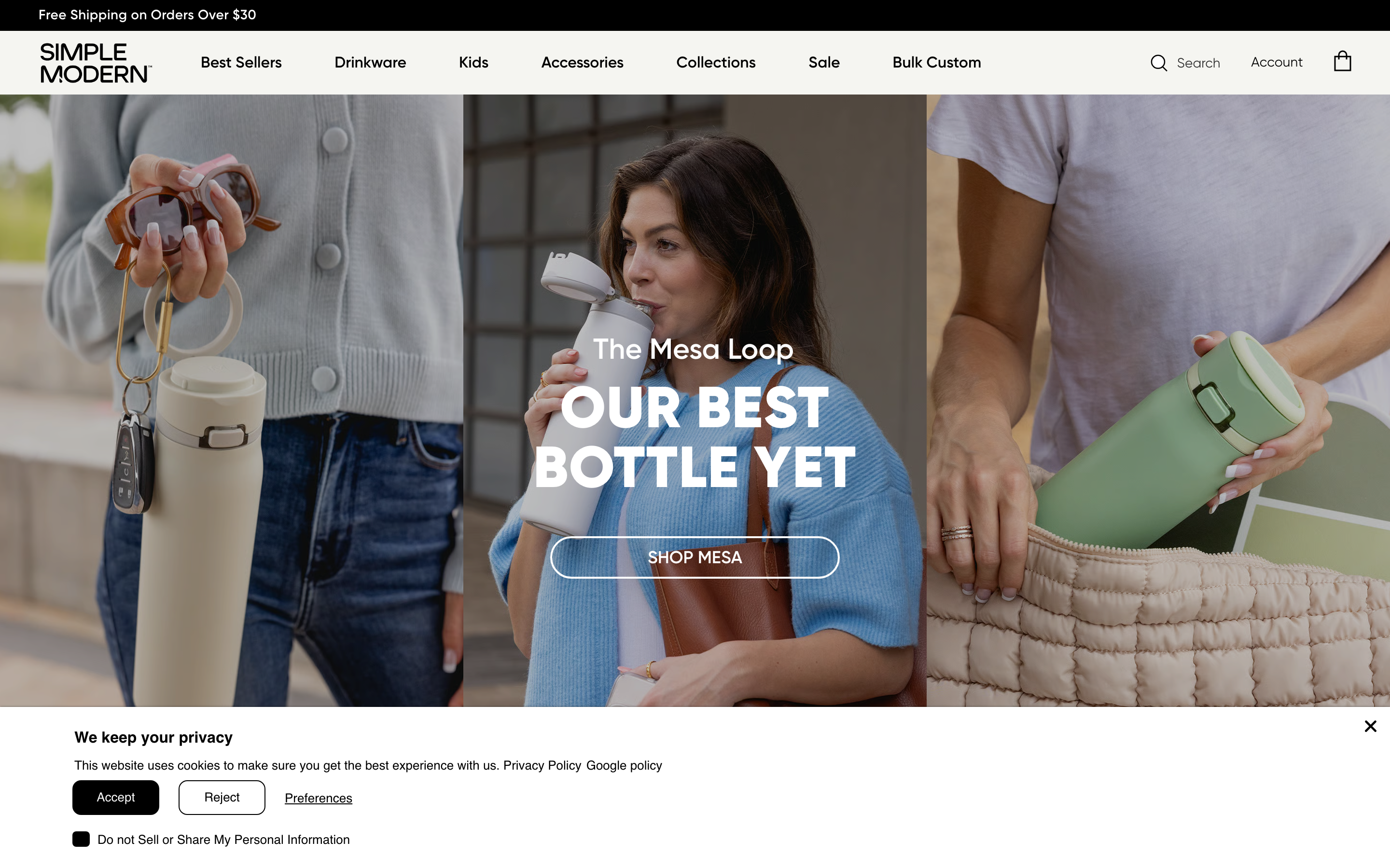 Simple Modern Shopify store homepage screenshot