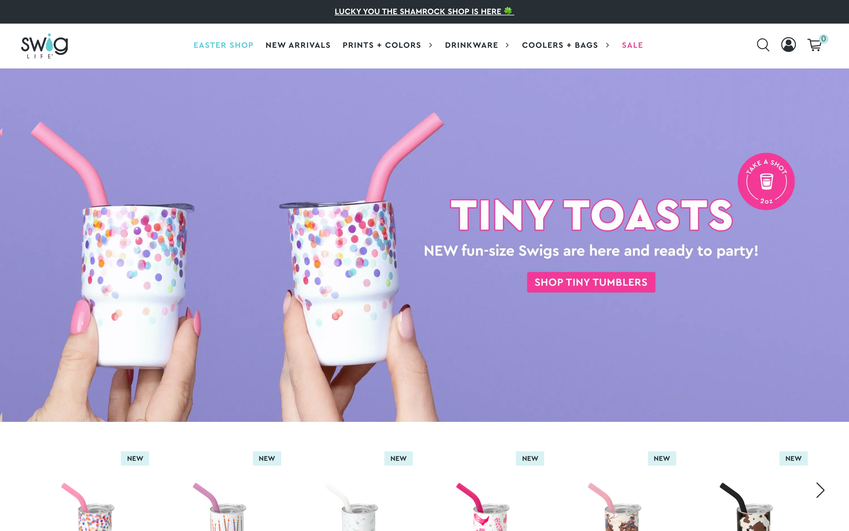 Swig Life Shopify store homepage screenshot
