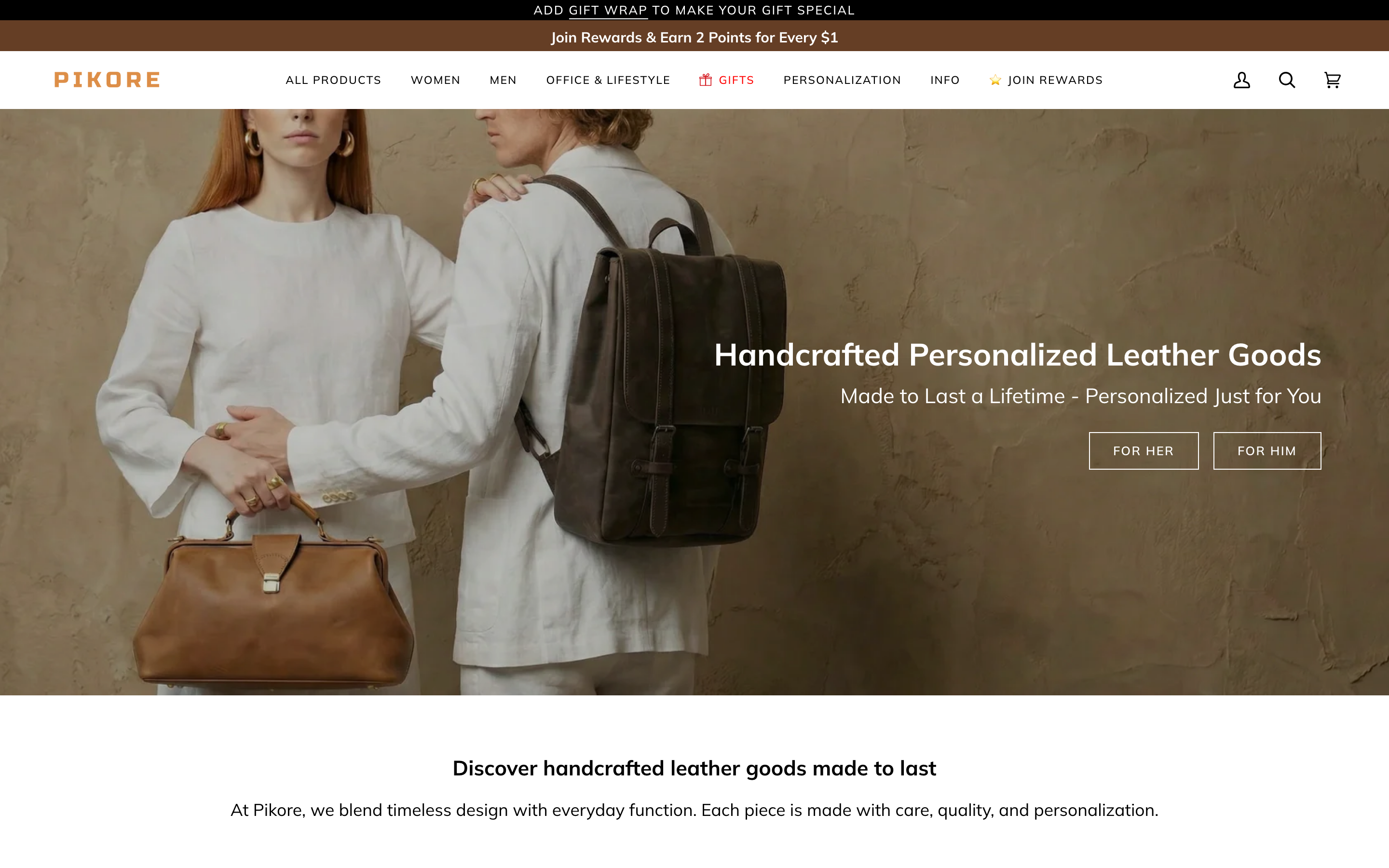 Wallets pikore.shop homepage screenshot