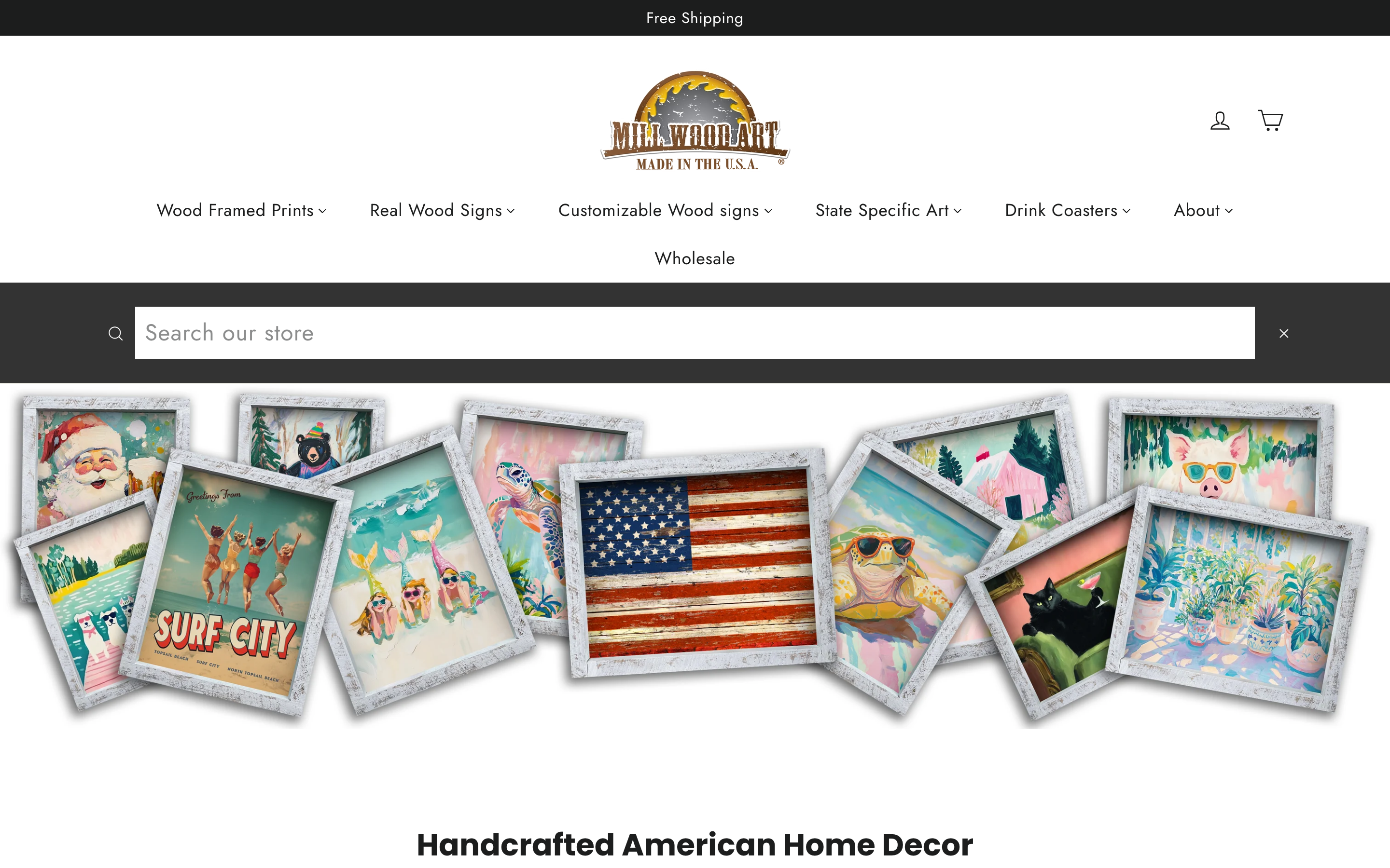 Wood Products millwoodart.com homepage screenshot