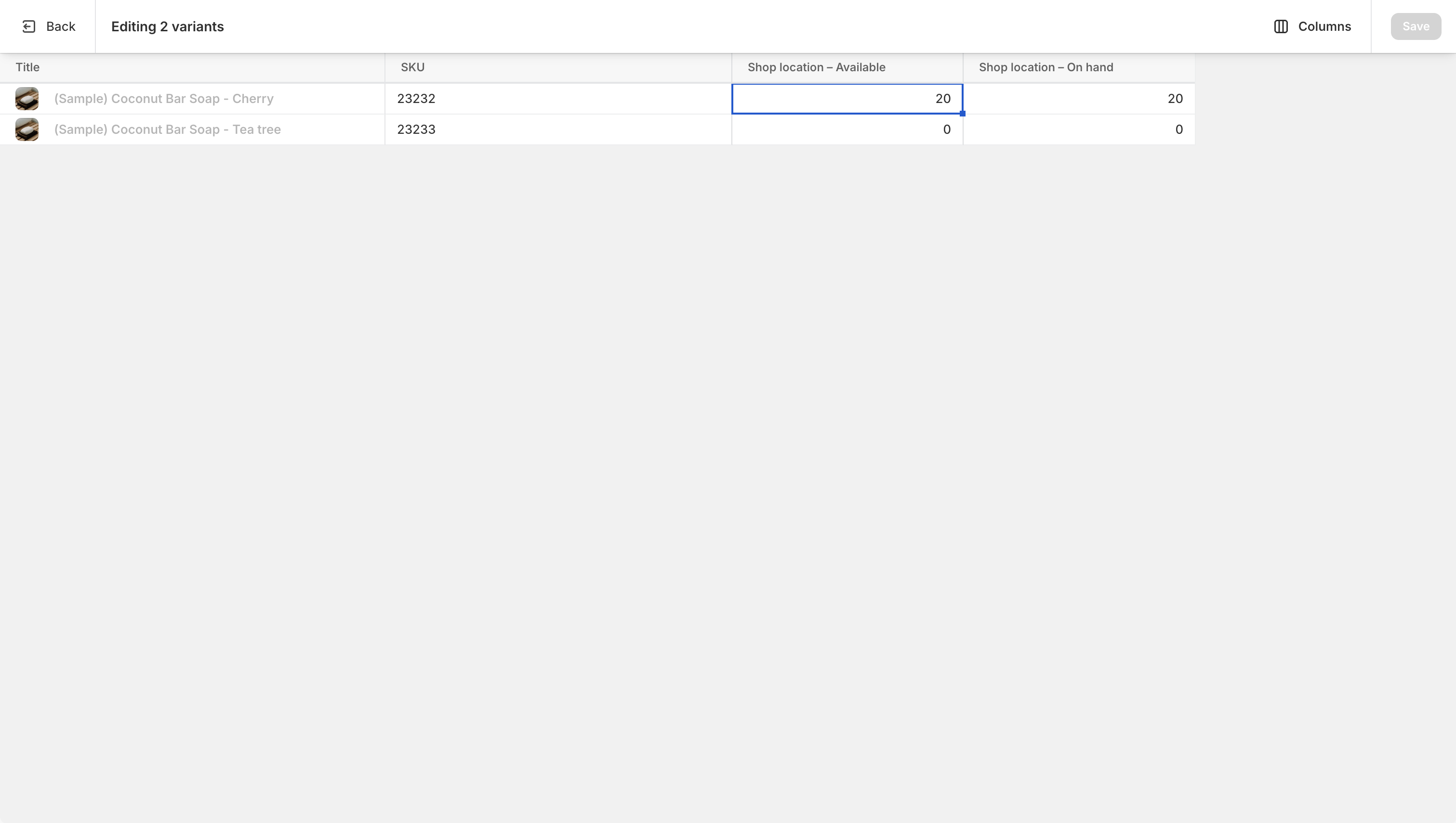 Adjust quantities for multiple variants simultaneously