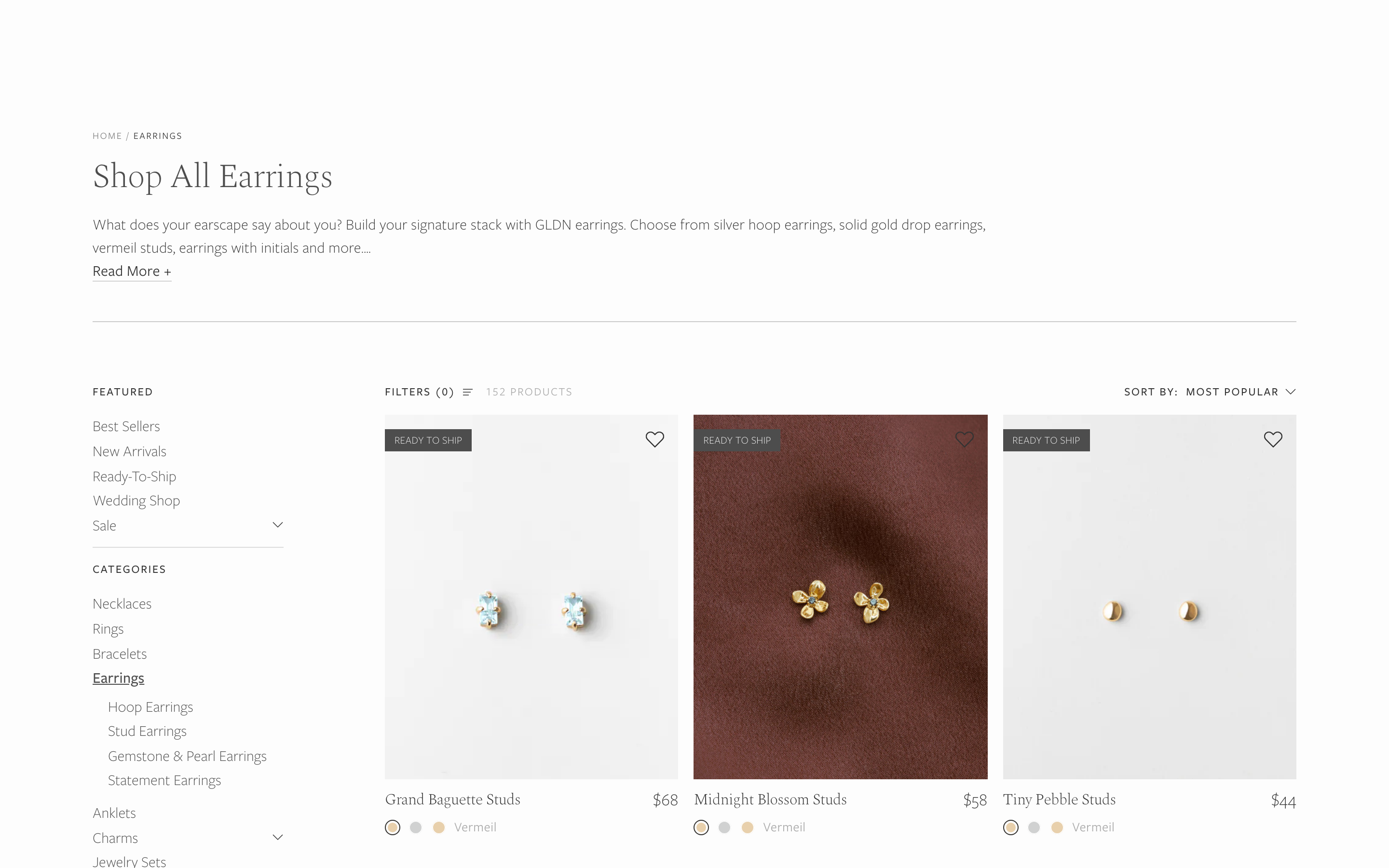GLDN earscape builder showcasing gemstone combinations and initial letter customization