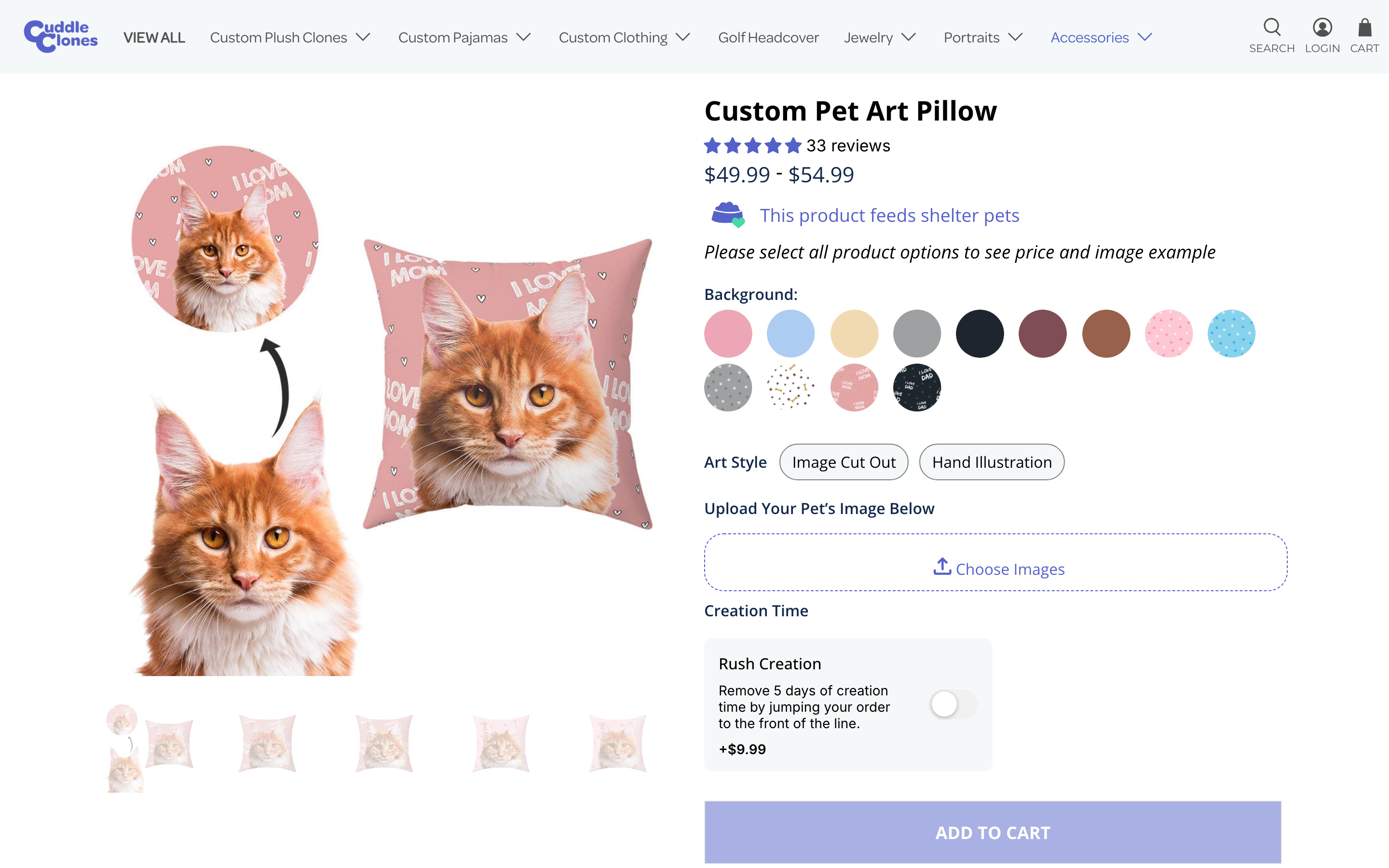 Cuddle Clones premium pet replica pillow samples showing realistic 3D pet faces and luxury materials