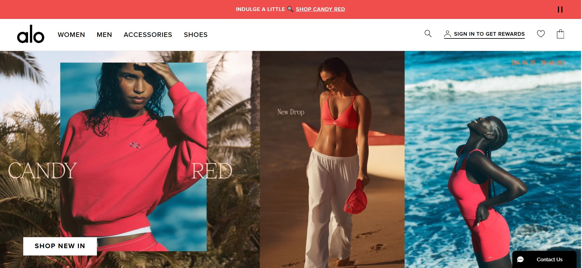 Alo Yoga’s homepage