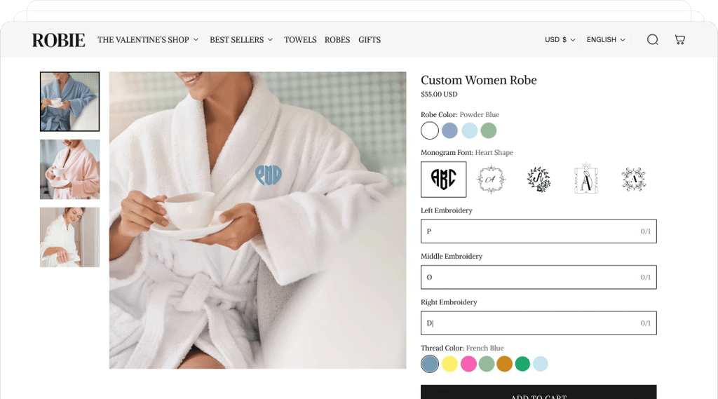 Custom home and decor product showcase