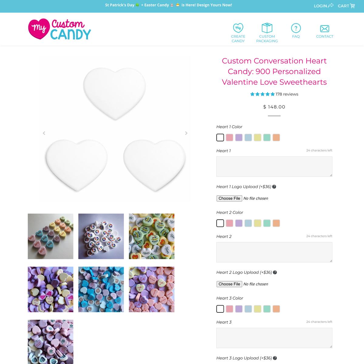 My Custom Candy Shopify store product customization example — food & beverage with food and color-picker