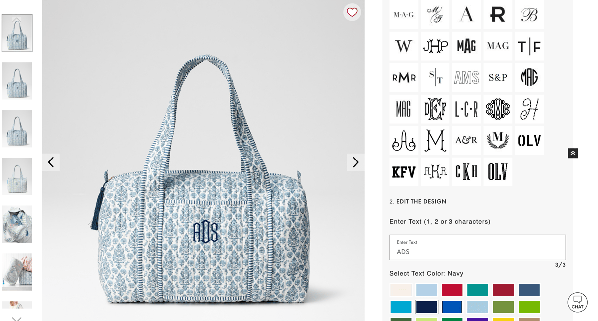 Mark & Graham store product customization example — gifts & occasions with personalized and monogram