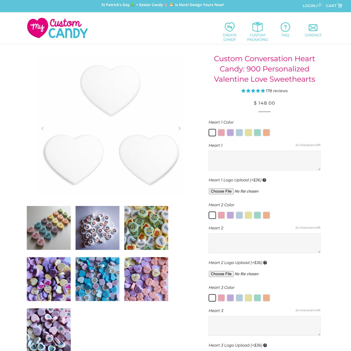 My Custom Candy Shopify store product customization example — food & beverage with food and color picker