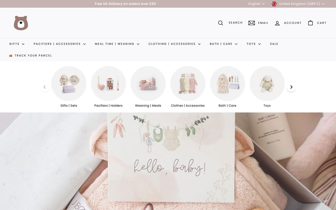 Baby Products justborn.co.uk homepage screenshot