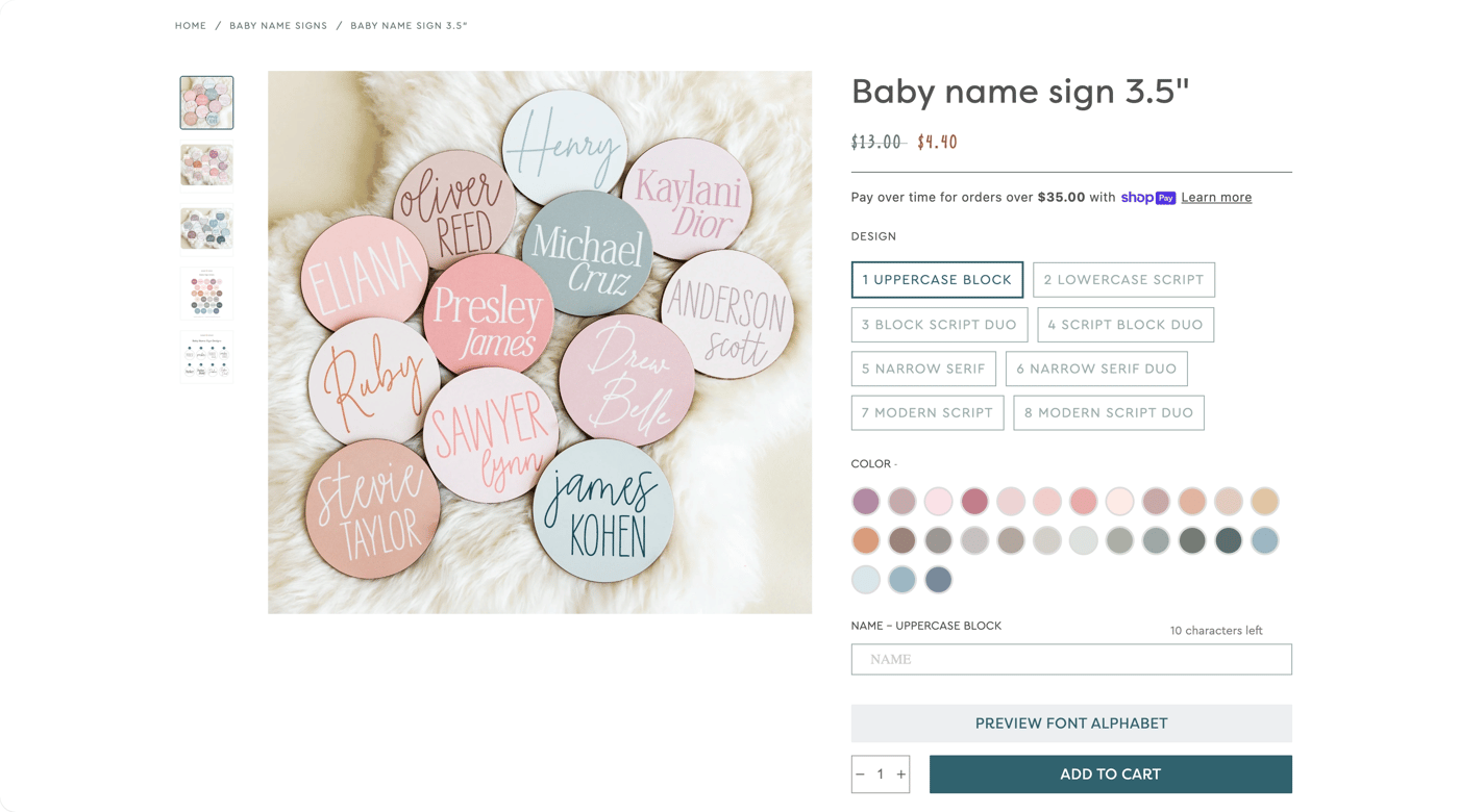 21. Sugar House Baby — Premium custom baby blankets - Custom blanket product page on Shopify