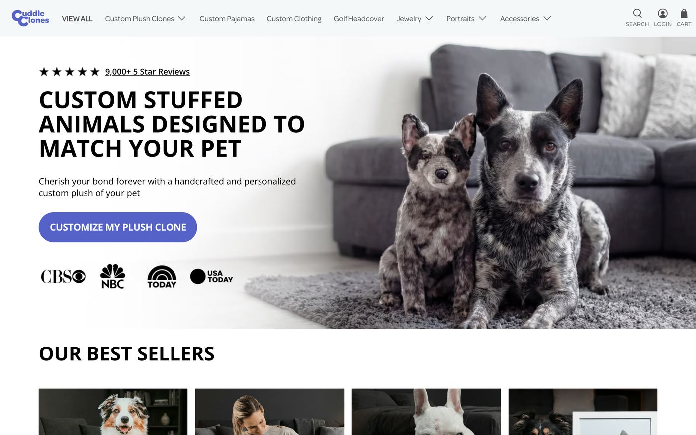 7. Cuddle Clones — Turn your pet into a plush toy and blanket - Custom blanket product page on Shopify
