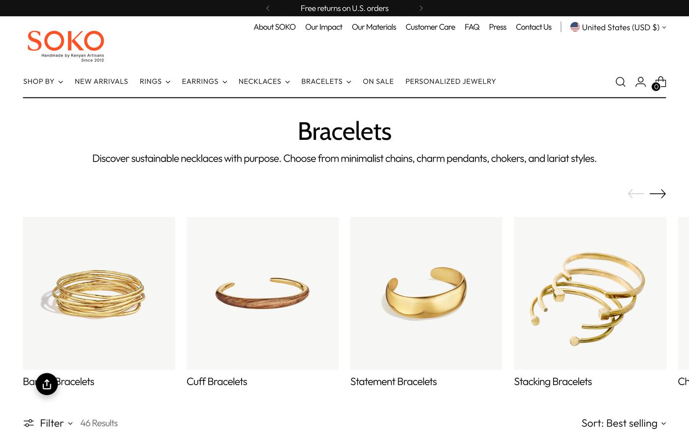 Soko handcrafted artisan bracelet collection