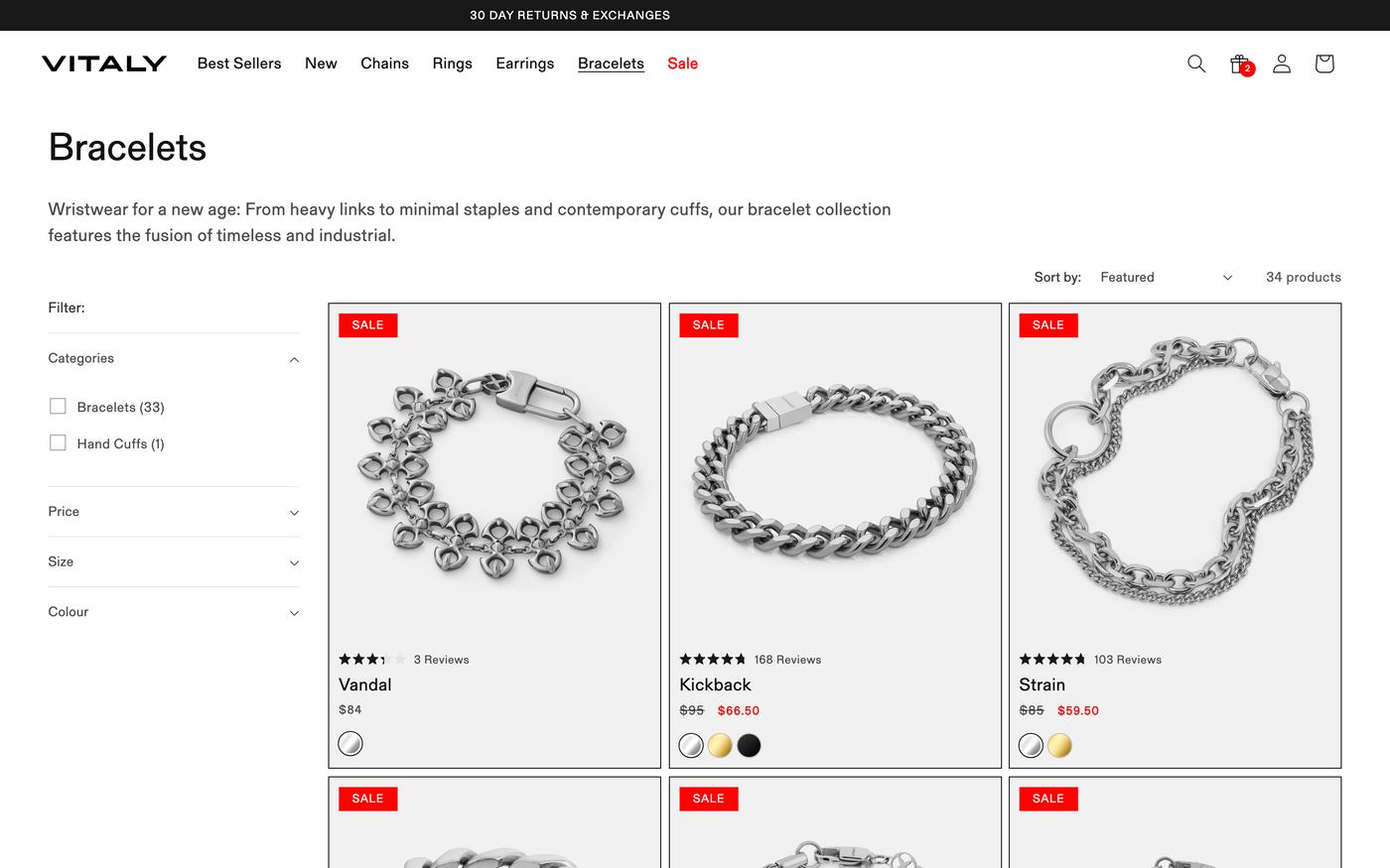 Vitaly modern industrial bracelet designs