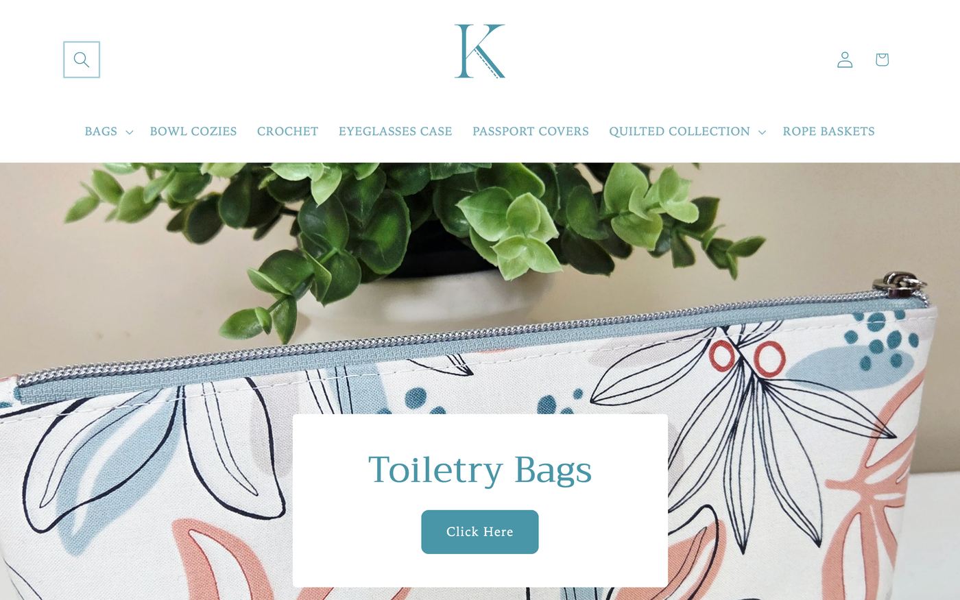 Cosmetic Bags keciaandco.ca homepage screenshot