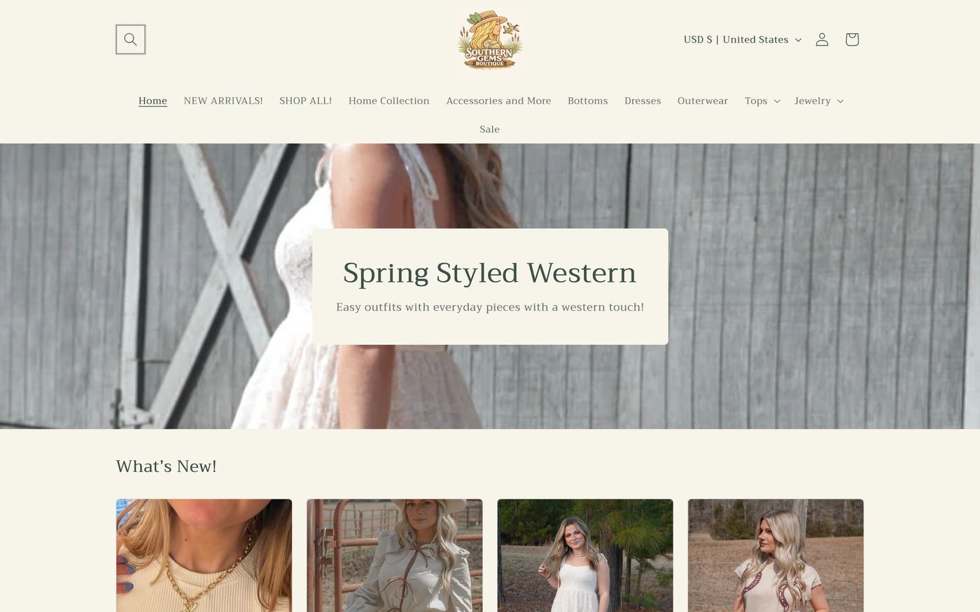 Dresses southerngemsco.com homepage screenshot