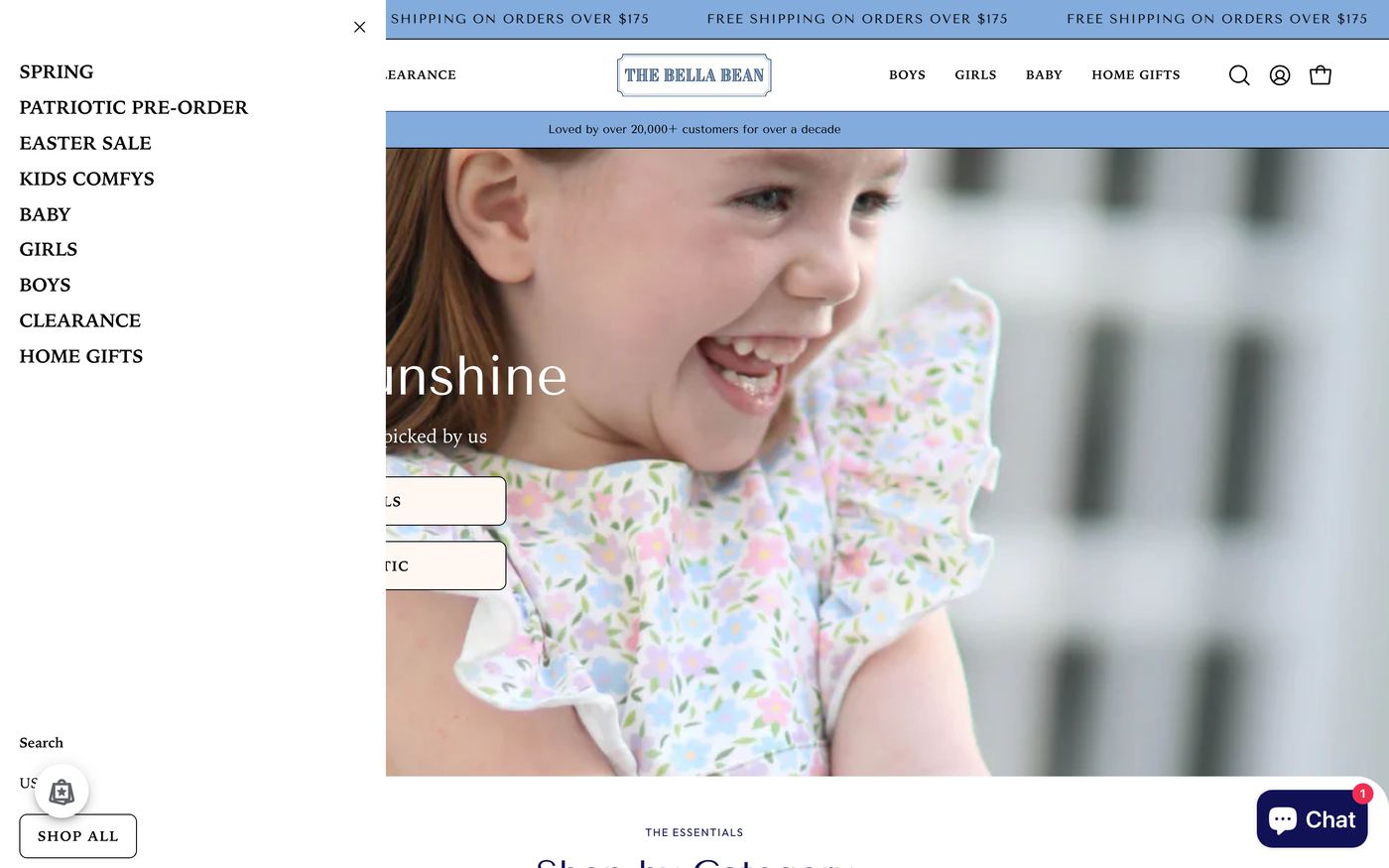 Dresses thebellabeanshop.com homepage screenshot