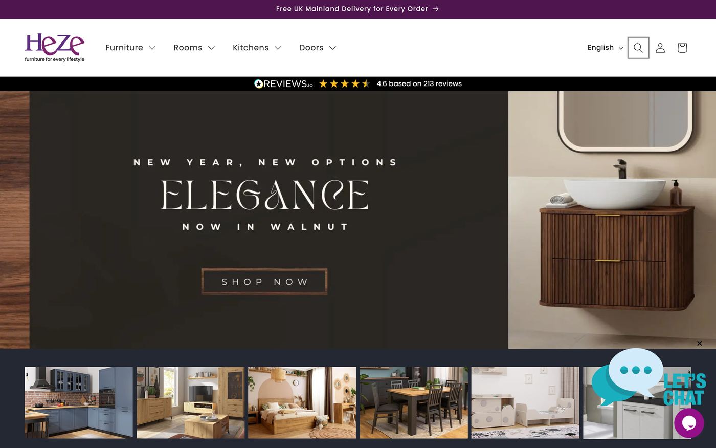 Furniture heze.co.uk homepage screenshot