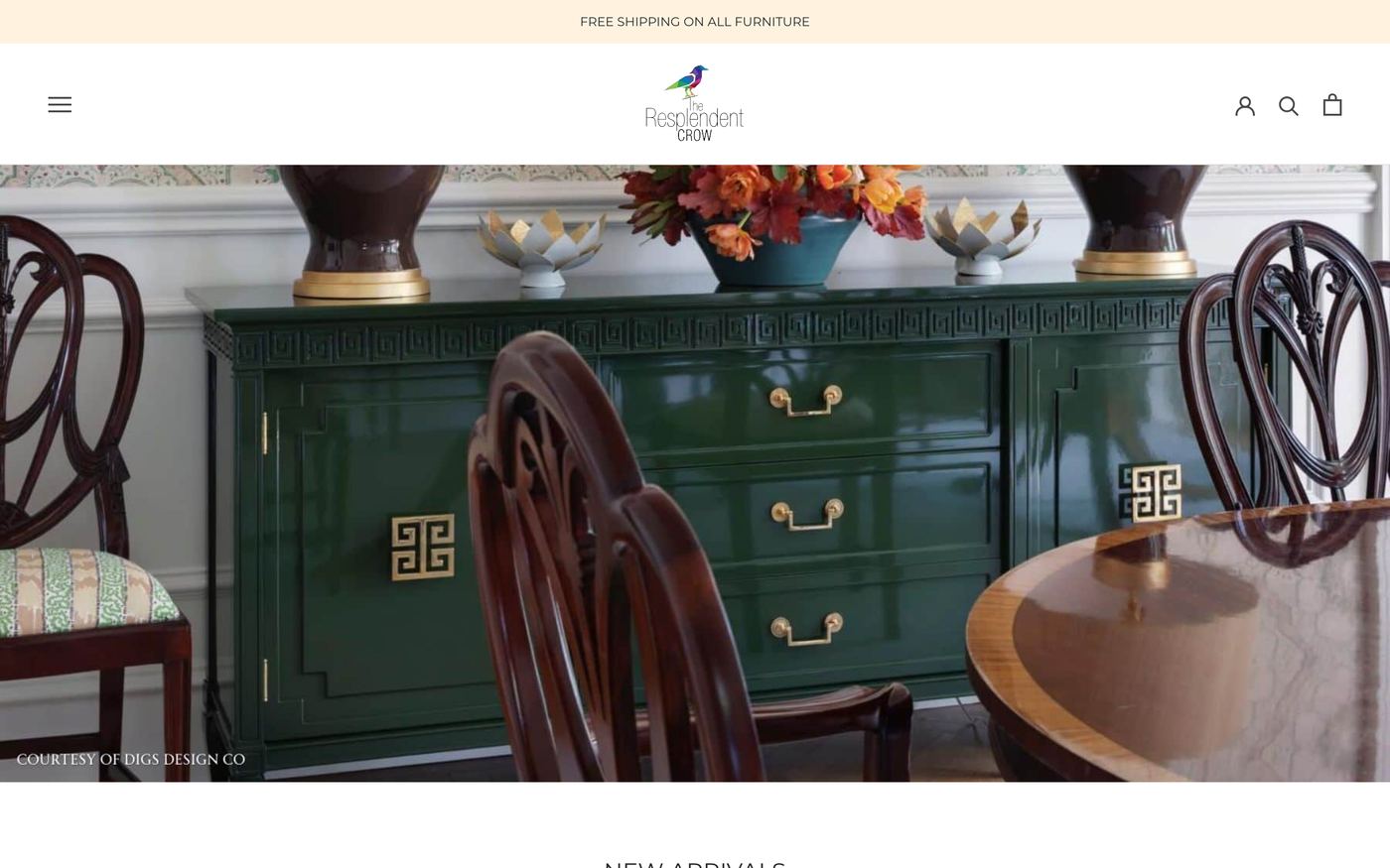 Furniture theresplendentcrow.com homepage screenshot