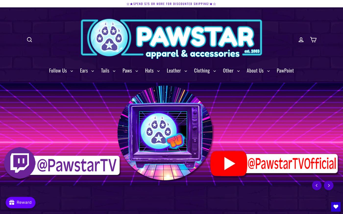 Hats pawstar.com homepage screenshot