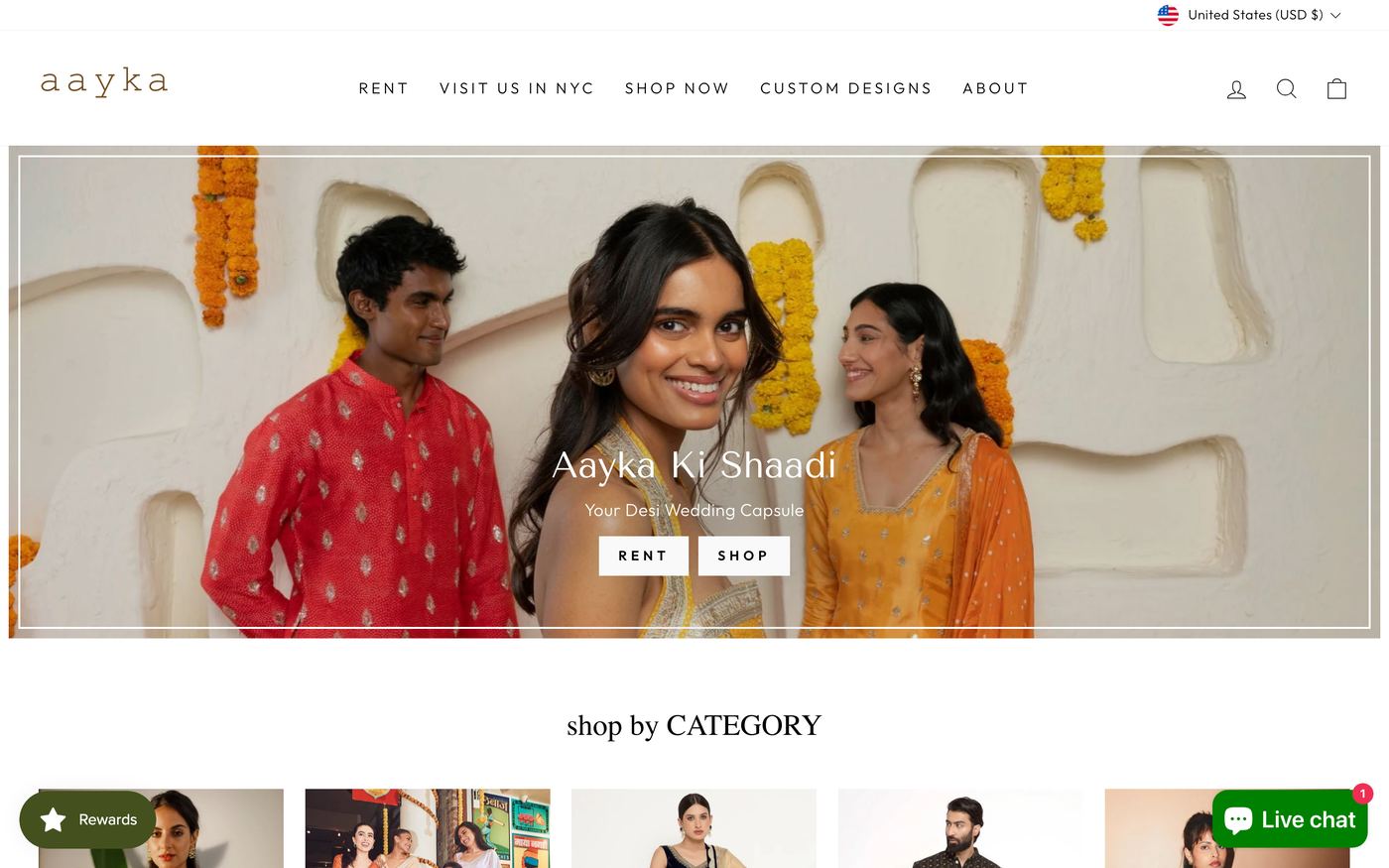 Jackets aaykafashion.com homepage screenshot