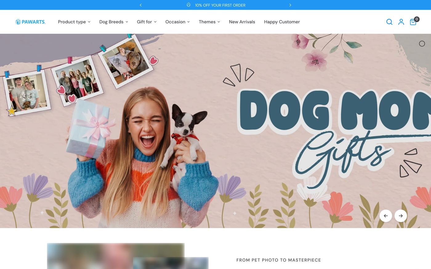 Mugs pawarts.com homepage screenshot