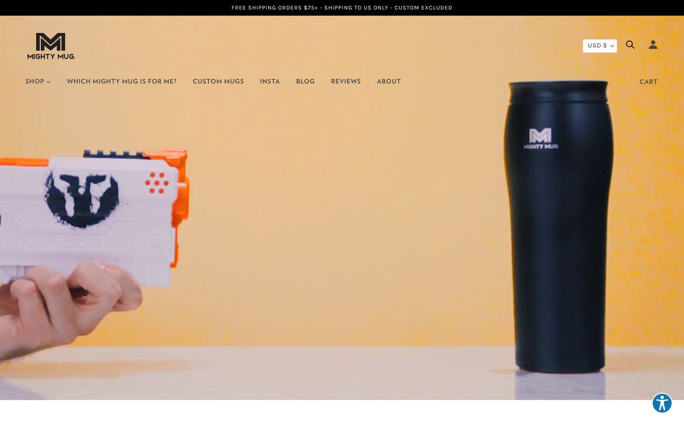 Mugs themightymug.com homepage screenshot