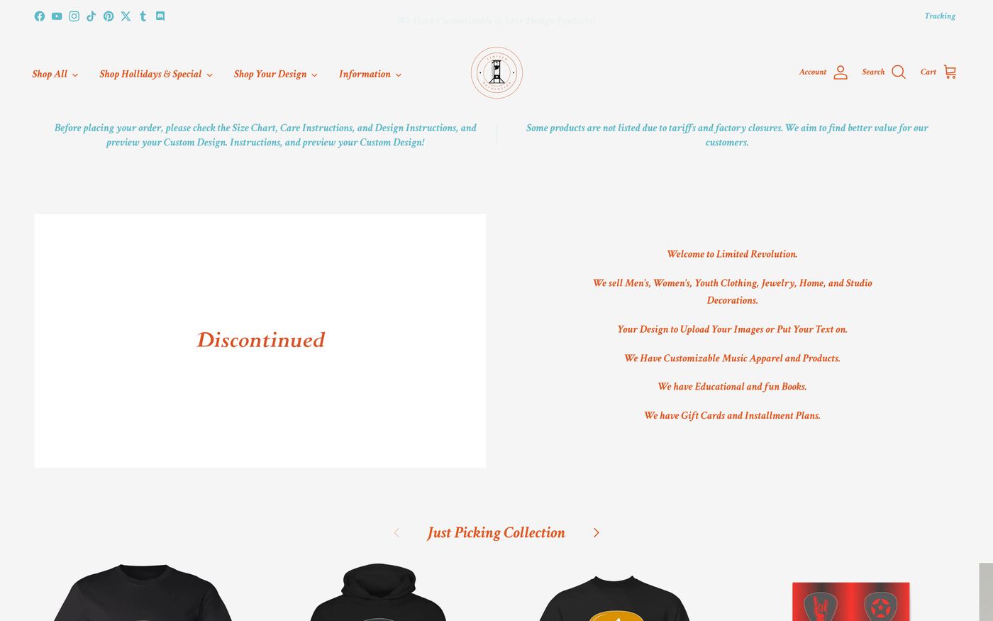 Music limitedrevolution.com homepage screenshot