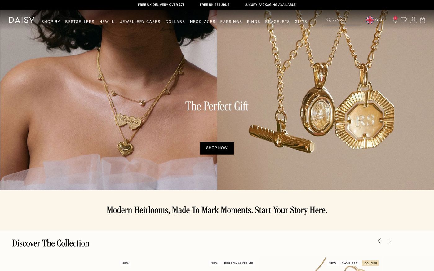 Daisy Jewellery homepage