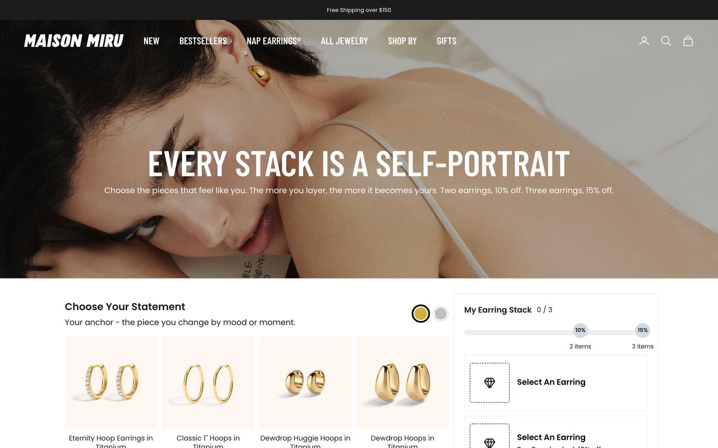 Maison Miru necklace customizer interface