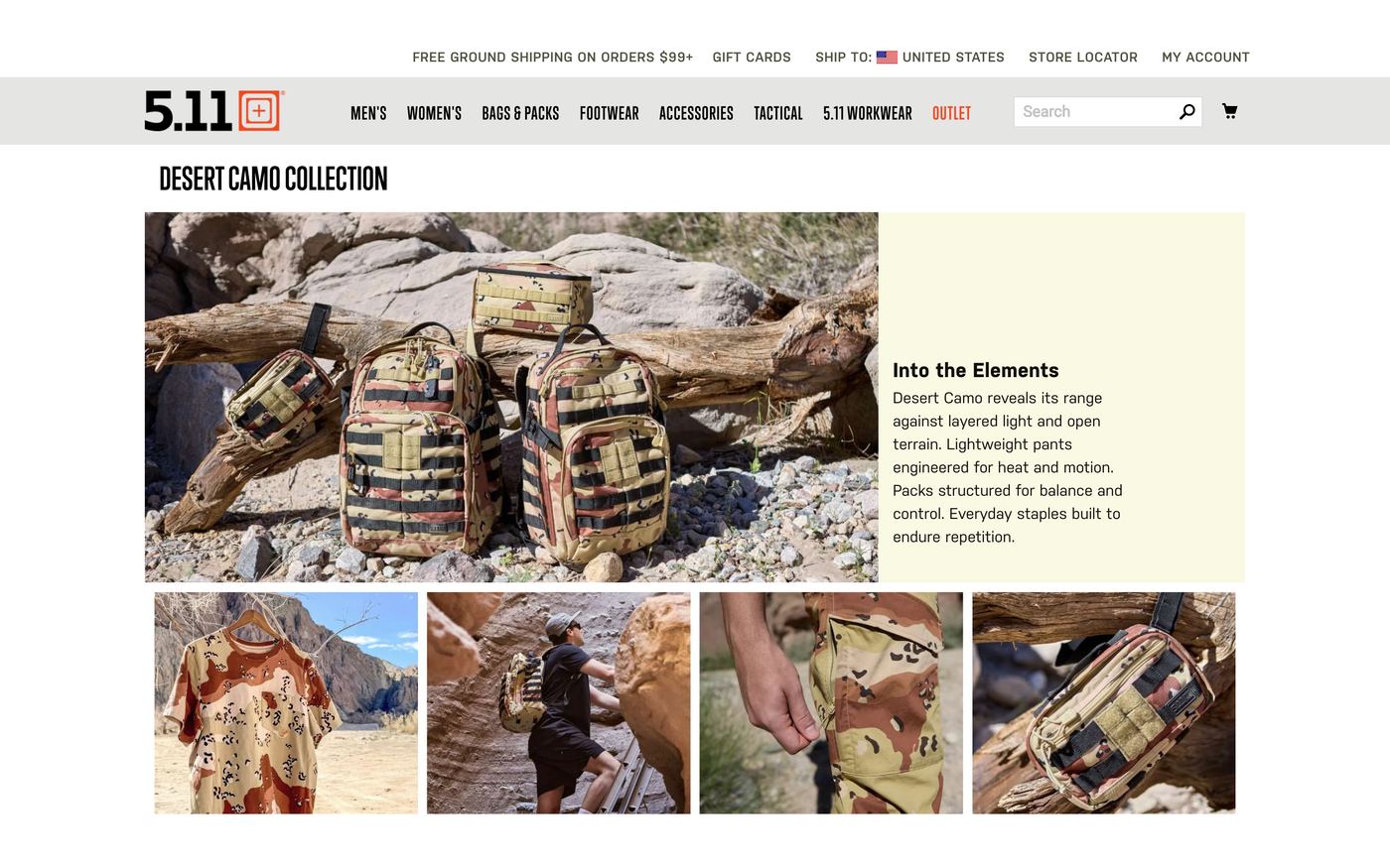 5 11 Tactical product page screenshot showing custom patch offerings
