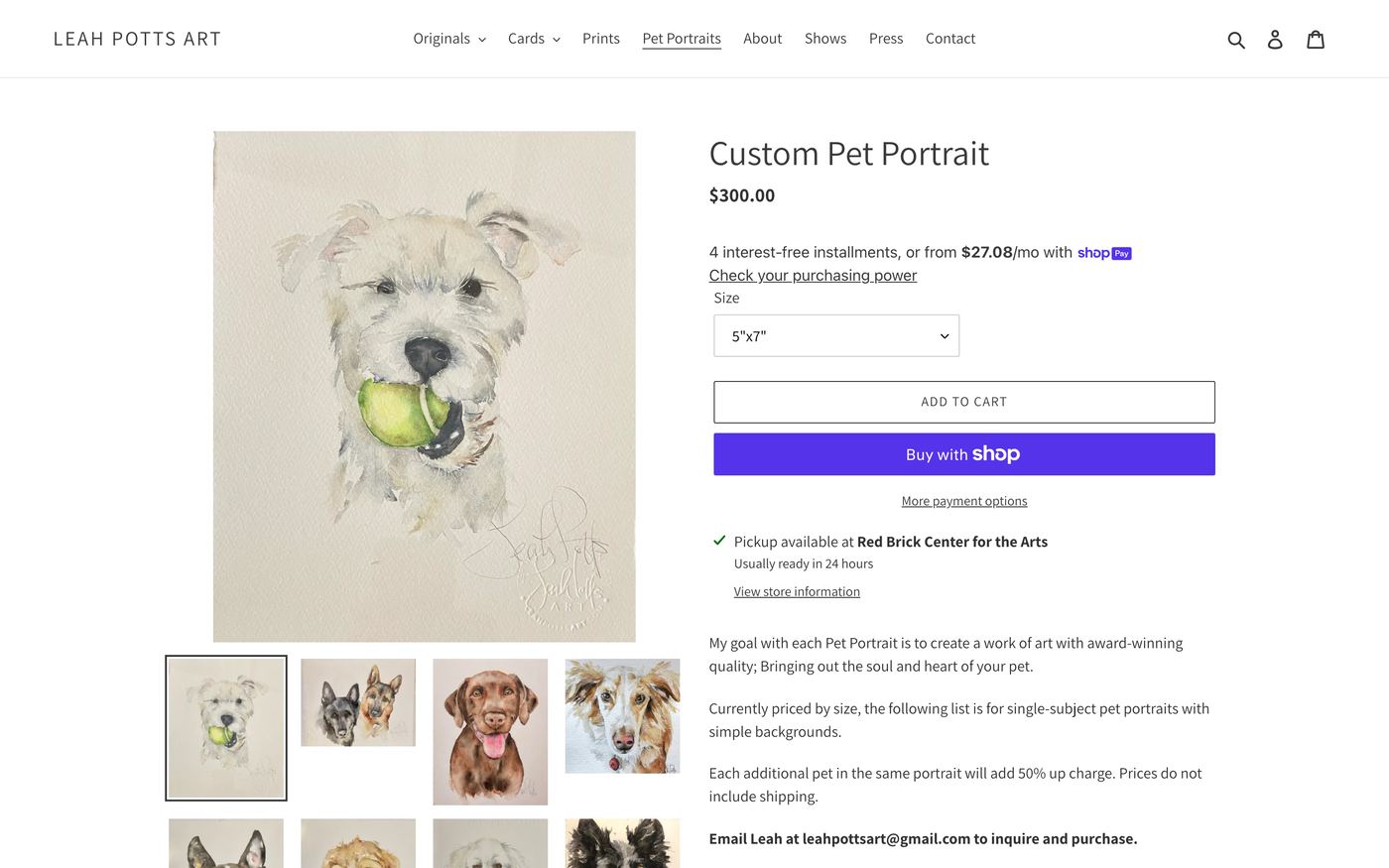 Leah Potts Art product page