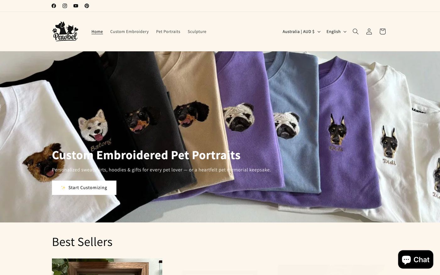 Pawbel homepage