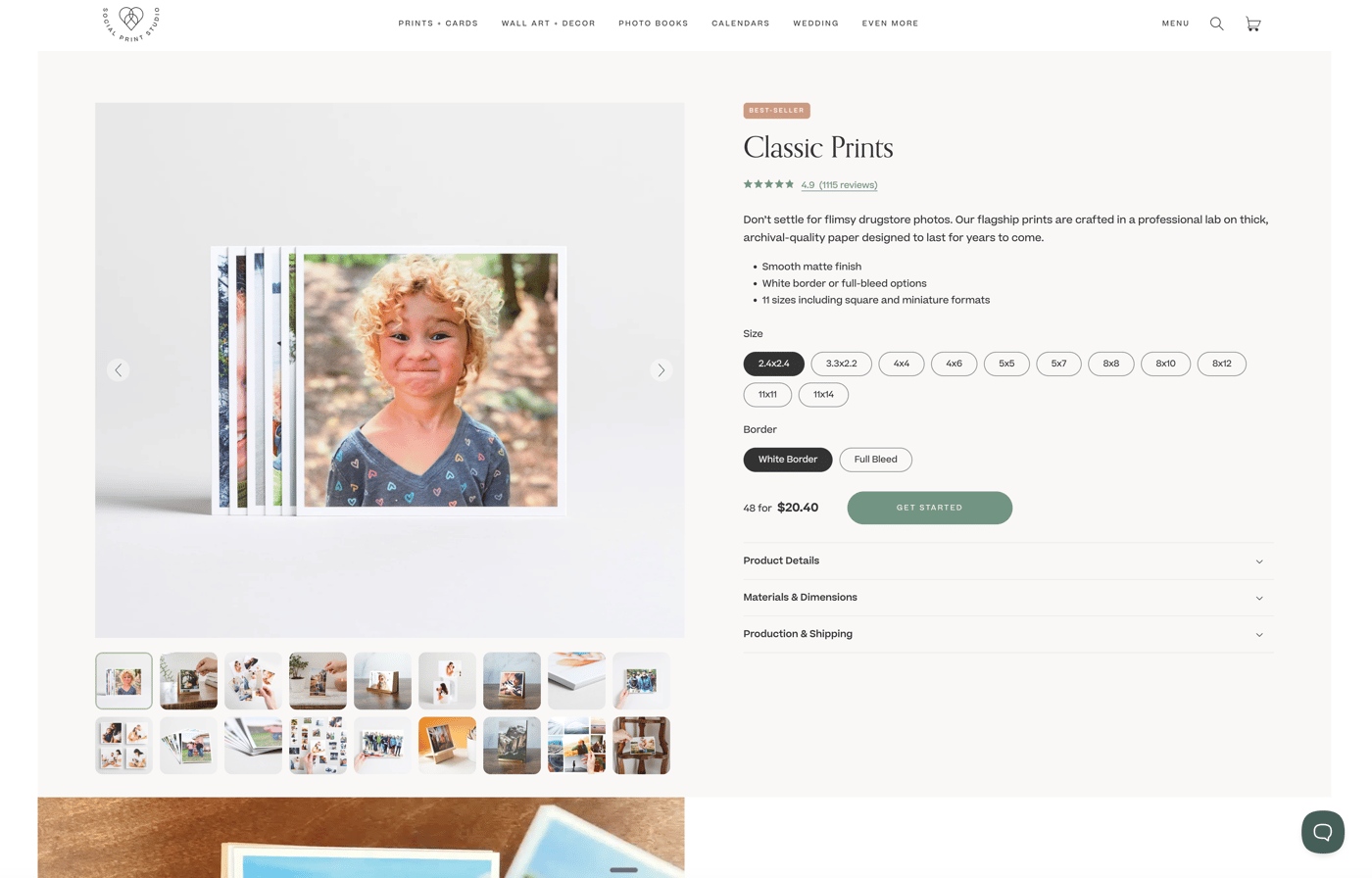 Social Print Studio product page