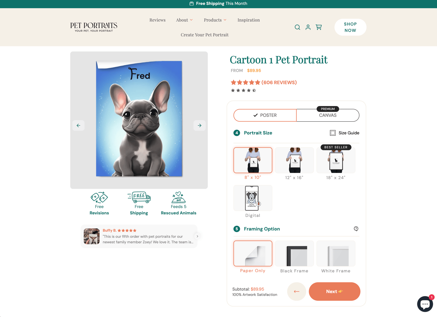 PetPortraits.com product page
