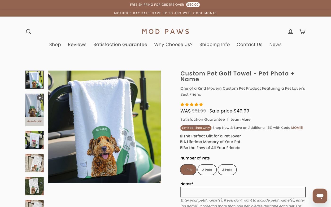 Mod Paws product page