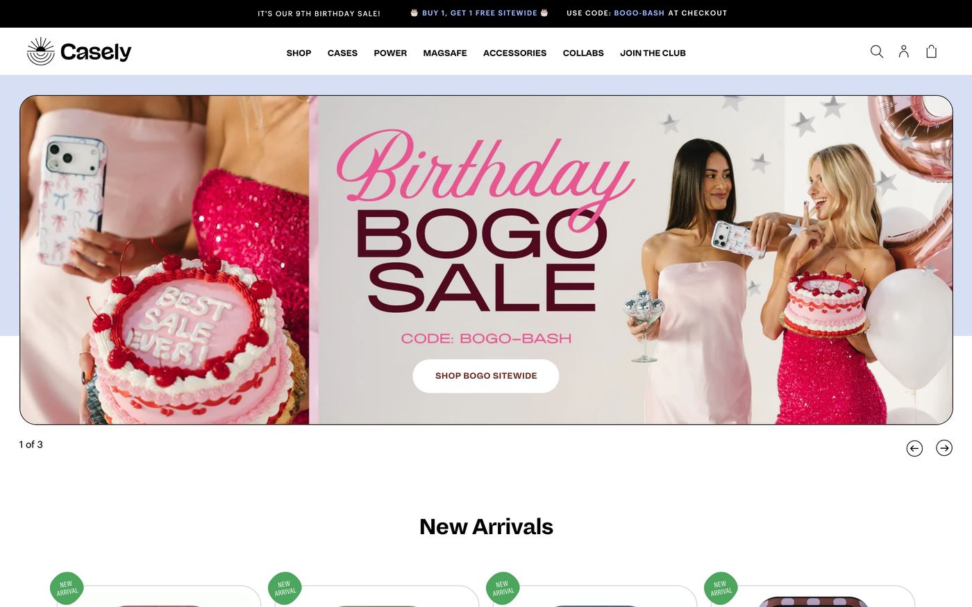 Phone Cases Getcasely Com homepage screenshot showing phone cases offerings