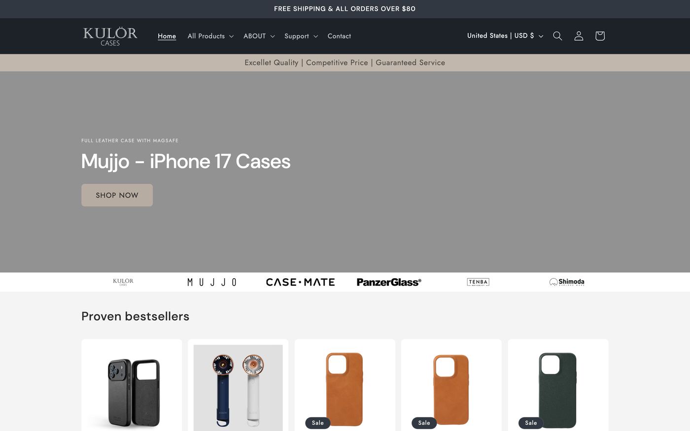 Phone Cases Kulorcases Com_Home homepage screenshot showing phone cases offerings