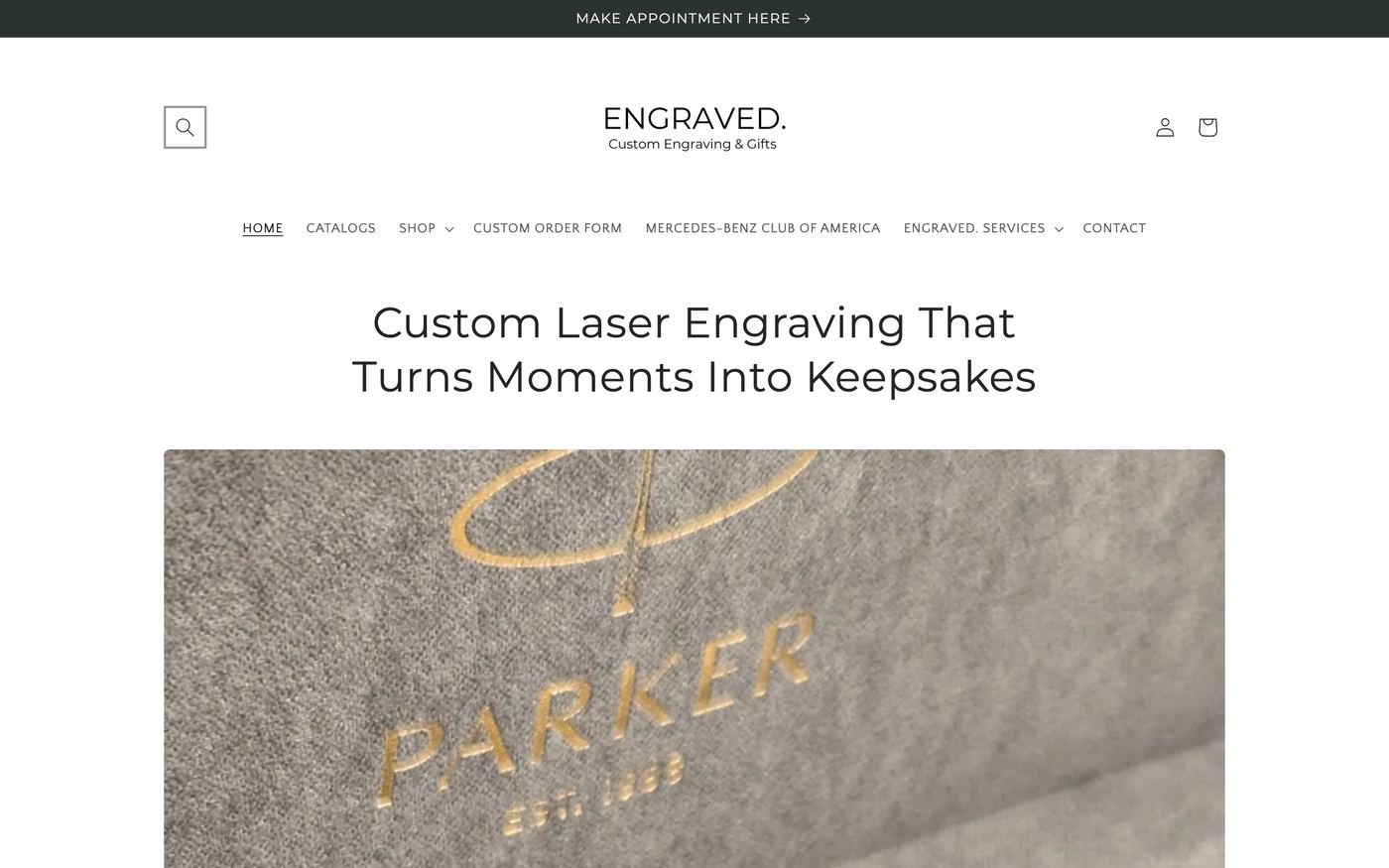 Plaques engravedcompany.com homepage screenshot