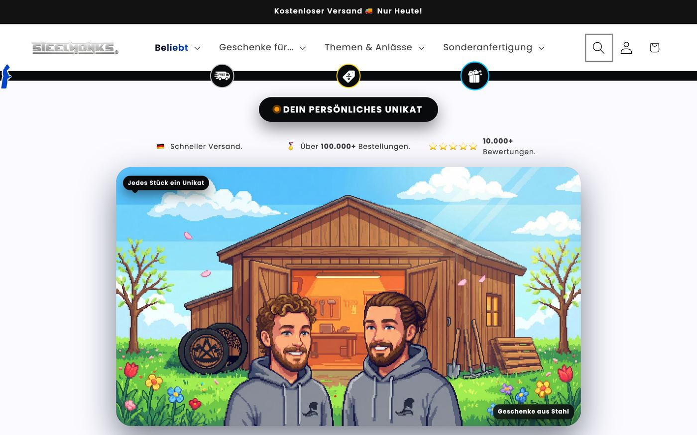 Plaques steelmonks.com homepage screenshot