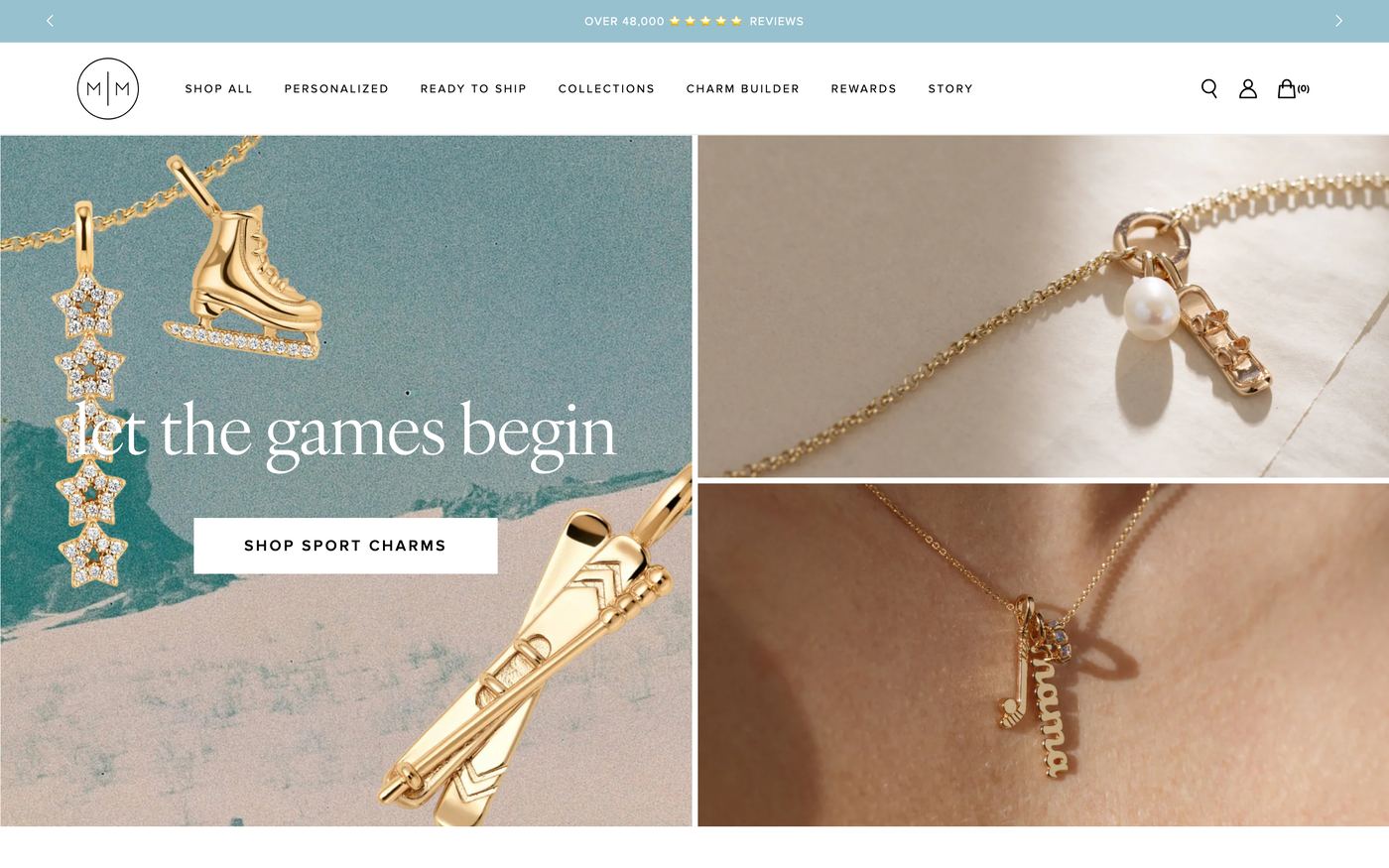 Rings Madebymary Com homepage screenshot showing rings offerings