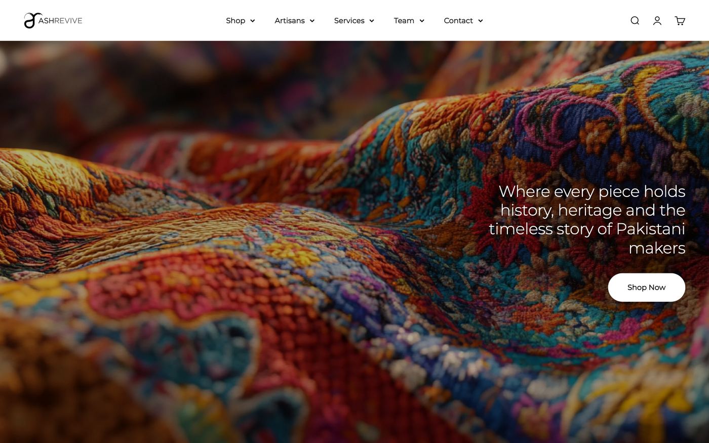 Rugs ashrevive.com homepage screenshot