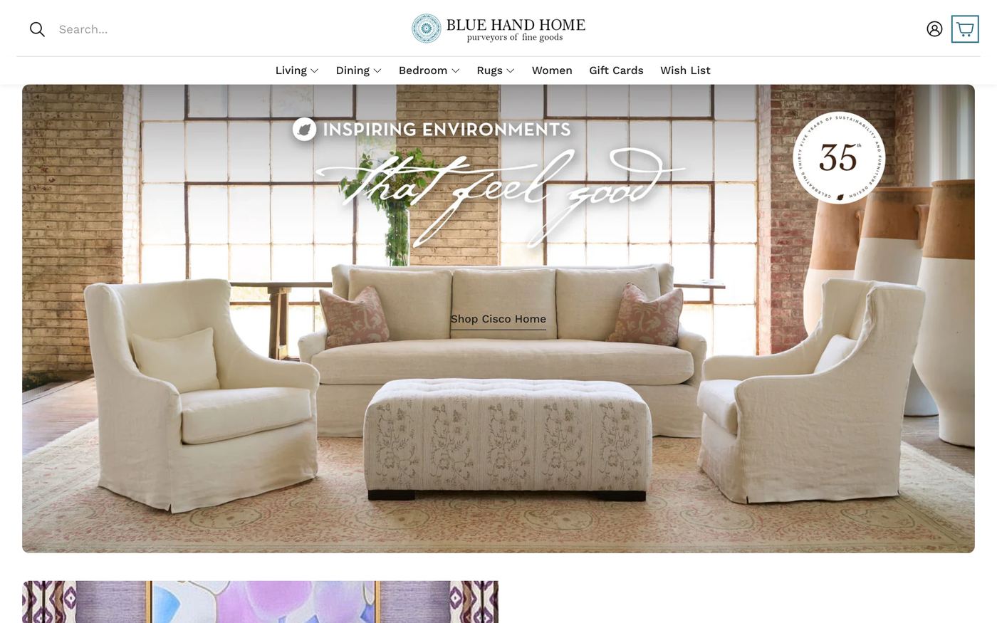 Rugs bluehandhome.com homepage screenshot