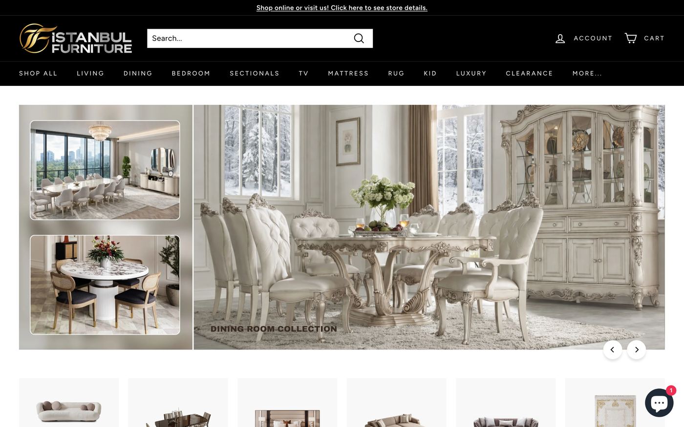 Rugs istanbulfurniture.com homepage screenshot