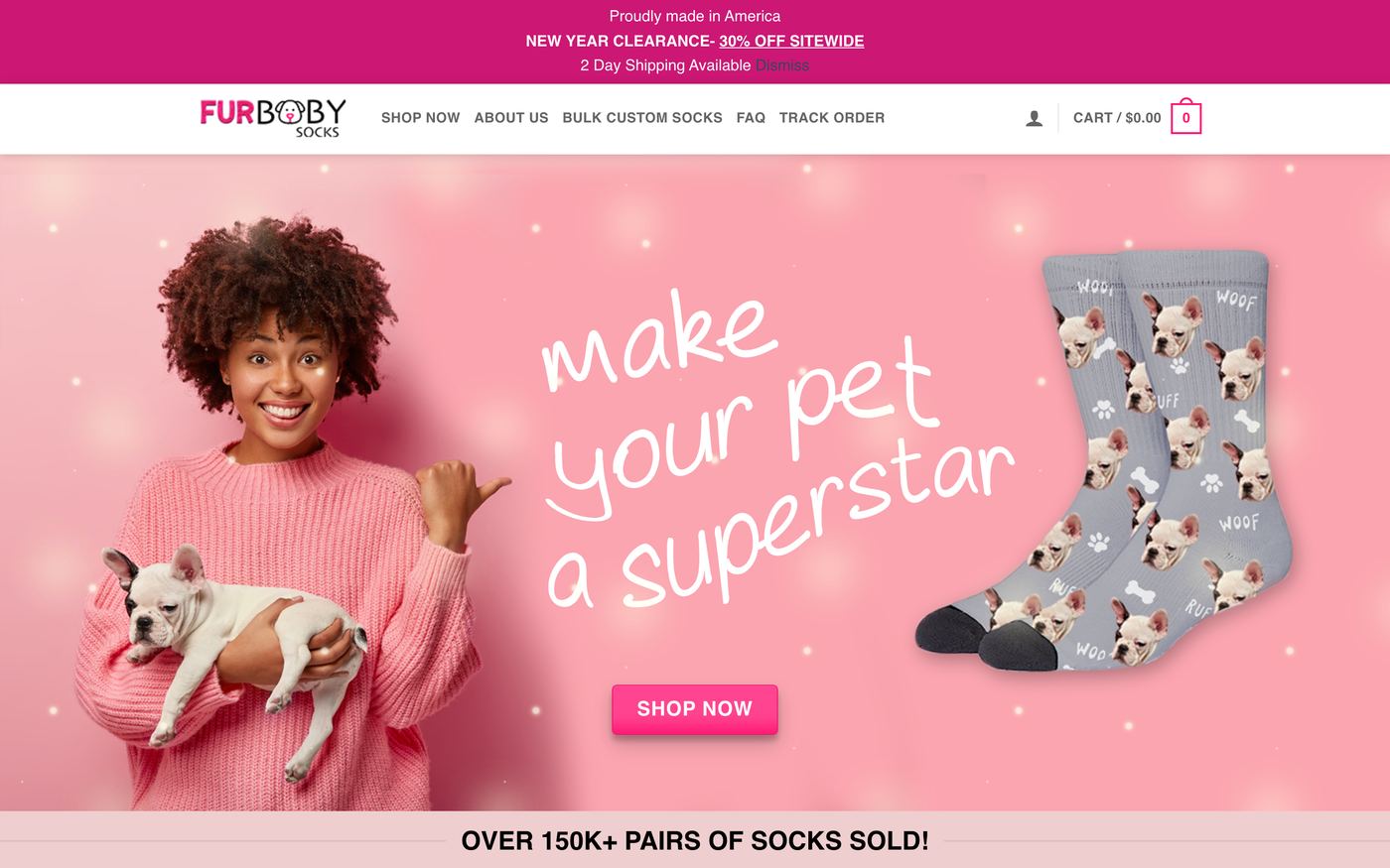 Socks Furbaby Socks page screenshot showing socks offerings