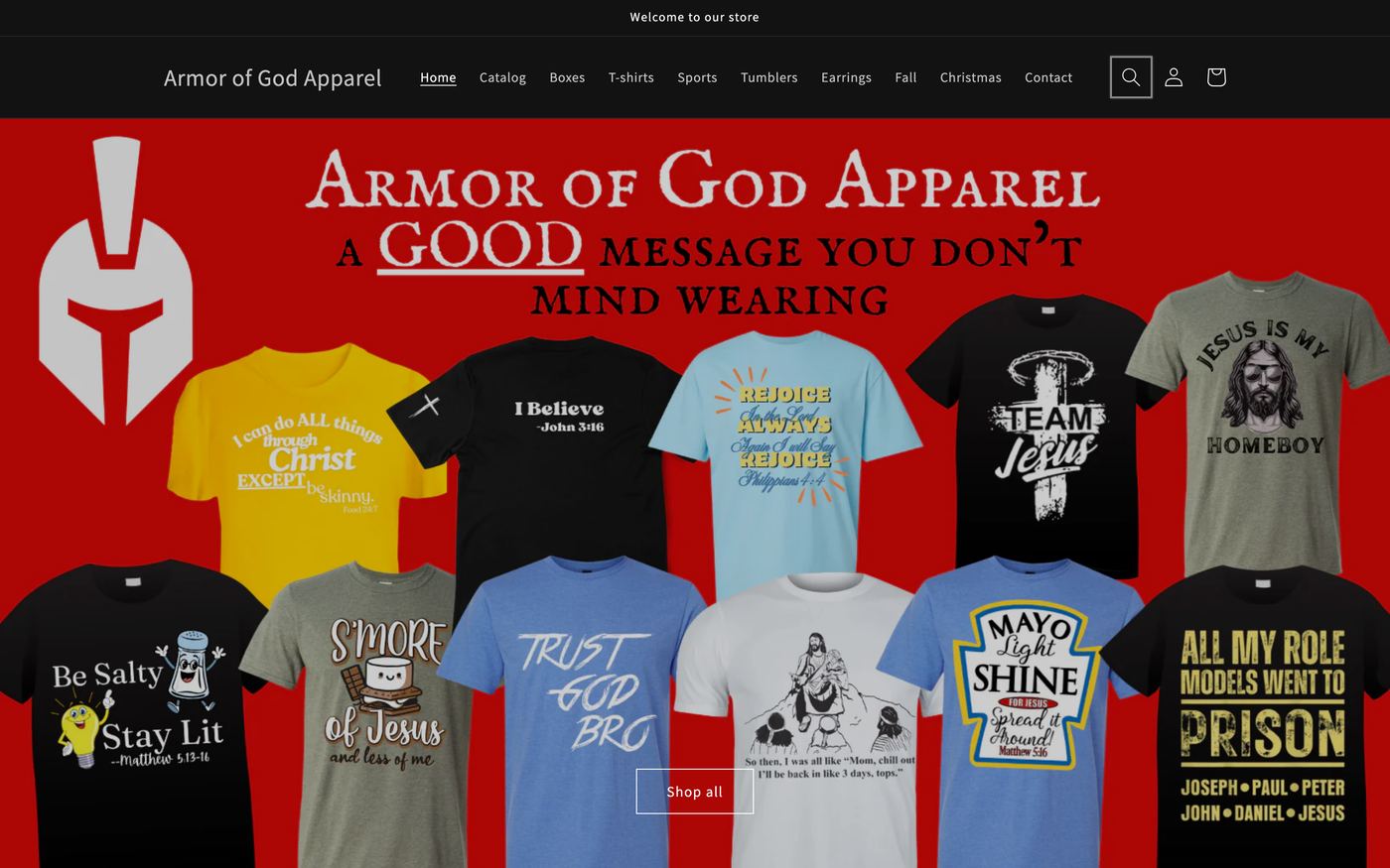 Sports armorofgodapparel.net homepage screenshot