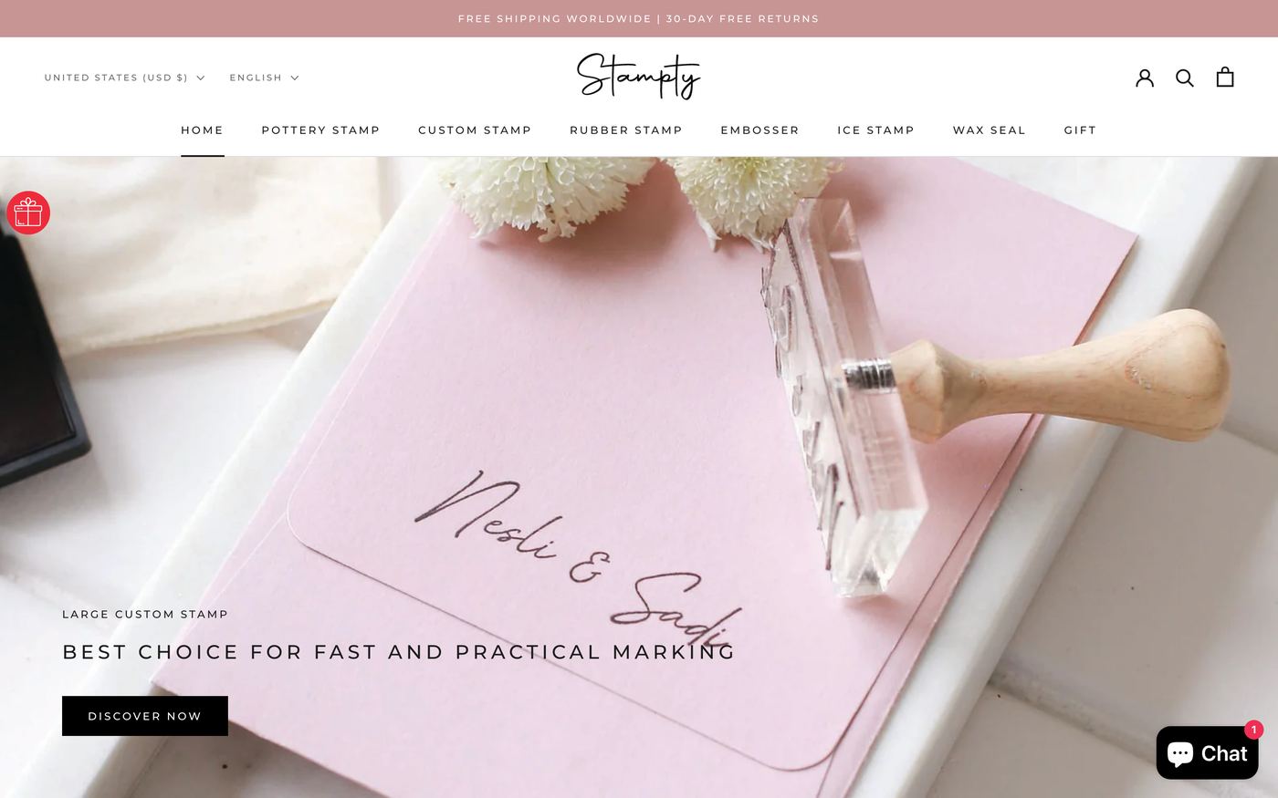 Stamps stampty.co homepage screenshot